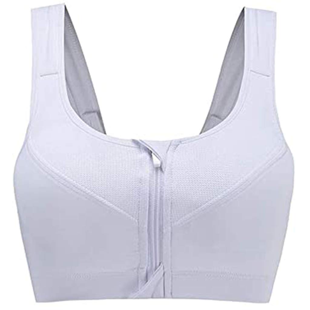 Women's Strappy Padded Sports Bra - High Support Yoga Running Fitness Workout Top - Gym & Athletic Wear in White - Perfect for Yoga, Running, Gym & Active Lifestyles