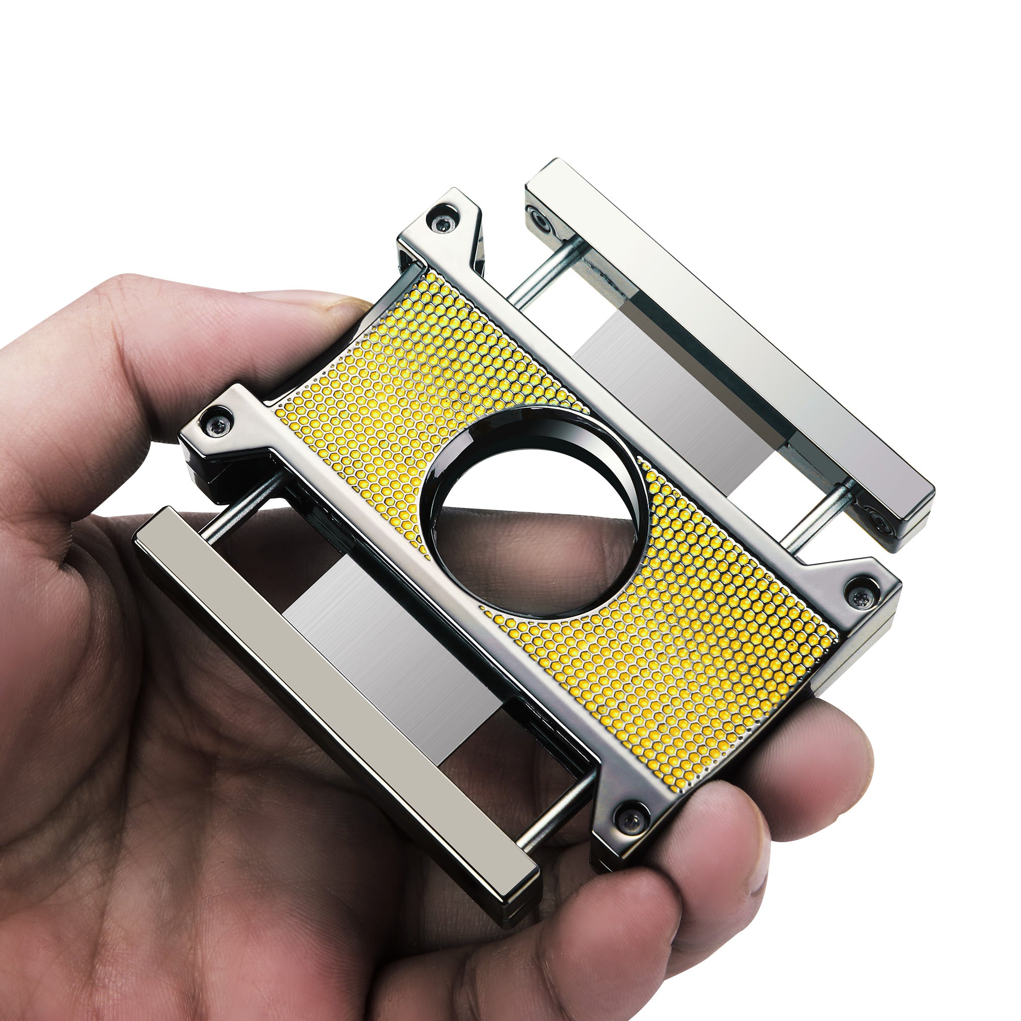 Premium Visol Ridge Cut Yellow Cigar Cutter - Sharp Stainless Steel Blade for Perfect Cuts - Ideal for Cigars, Cigarillos & Tobacco Accessories - Perfect for Gifts, Parties & Relaxation Moments