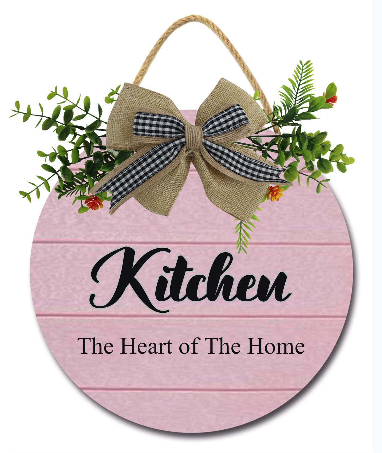 Farmhouse Kitchen Wall Decor - Rustic Wooden Sign with Funny Saying | Heart of The Home Hanging Art for Kitchen | Perfect for Country Style Kitchens, Dining Rooms & Housewarming Gifts