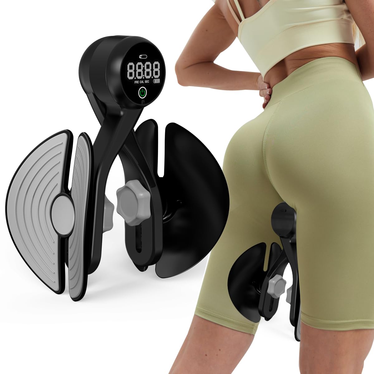 Thigh Master - Rechargeable Inner Thigh Exerciser with Counter | Adjustable 4-Level Resistance for Pelvic Floor, Kegel, Butt, Arm & Leg Workouts | Perfect for Home Gym, Postpartum Recovery & Fitness Training