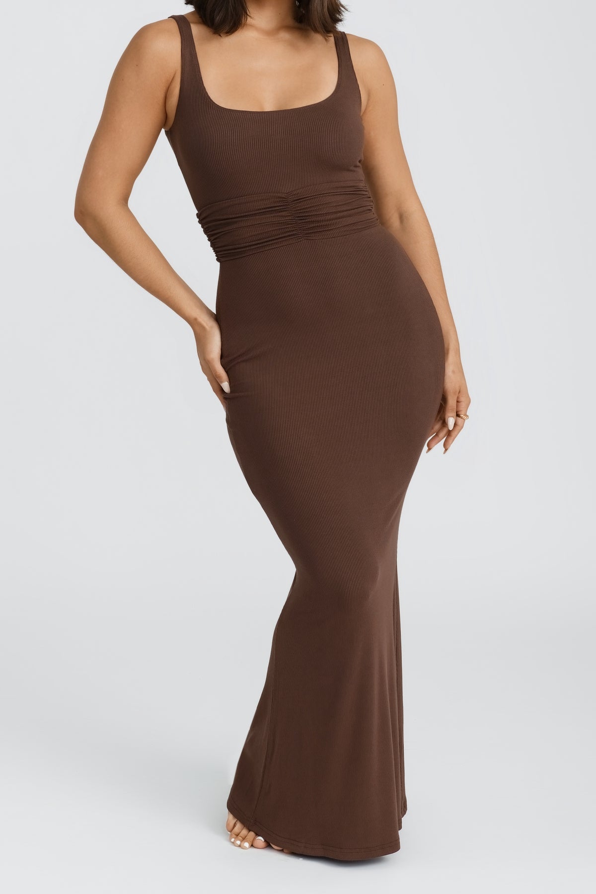 Roxi Maxi Dress for Women - Chocolate Brown Flowy Long Dress for Summer, Beach, Party & Casual Wear
