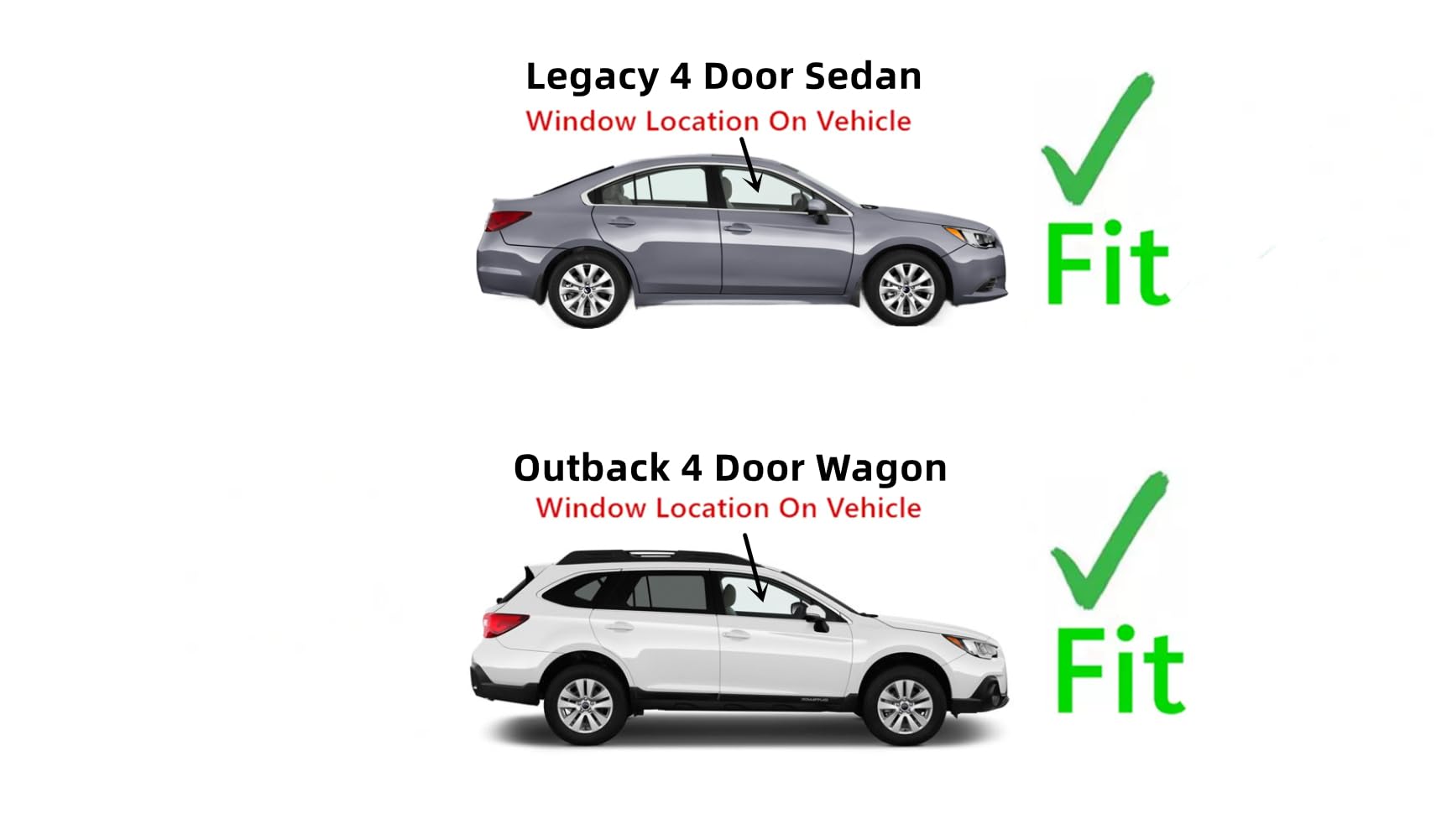 Passenger Side Front Door Window Glass Replacement for Subaru Legacy & Outback 2015-2019 - Right Side OEM Fit - Perfect for Auto Glass Repair & DIY Installation
