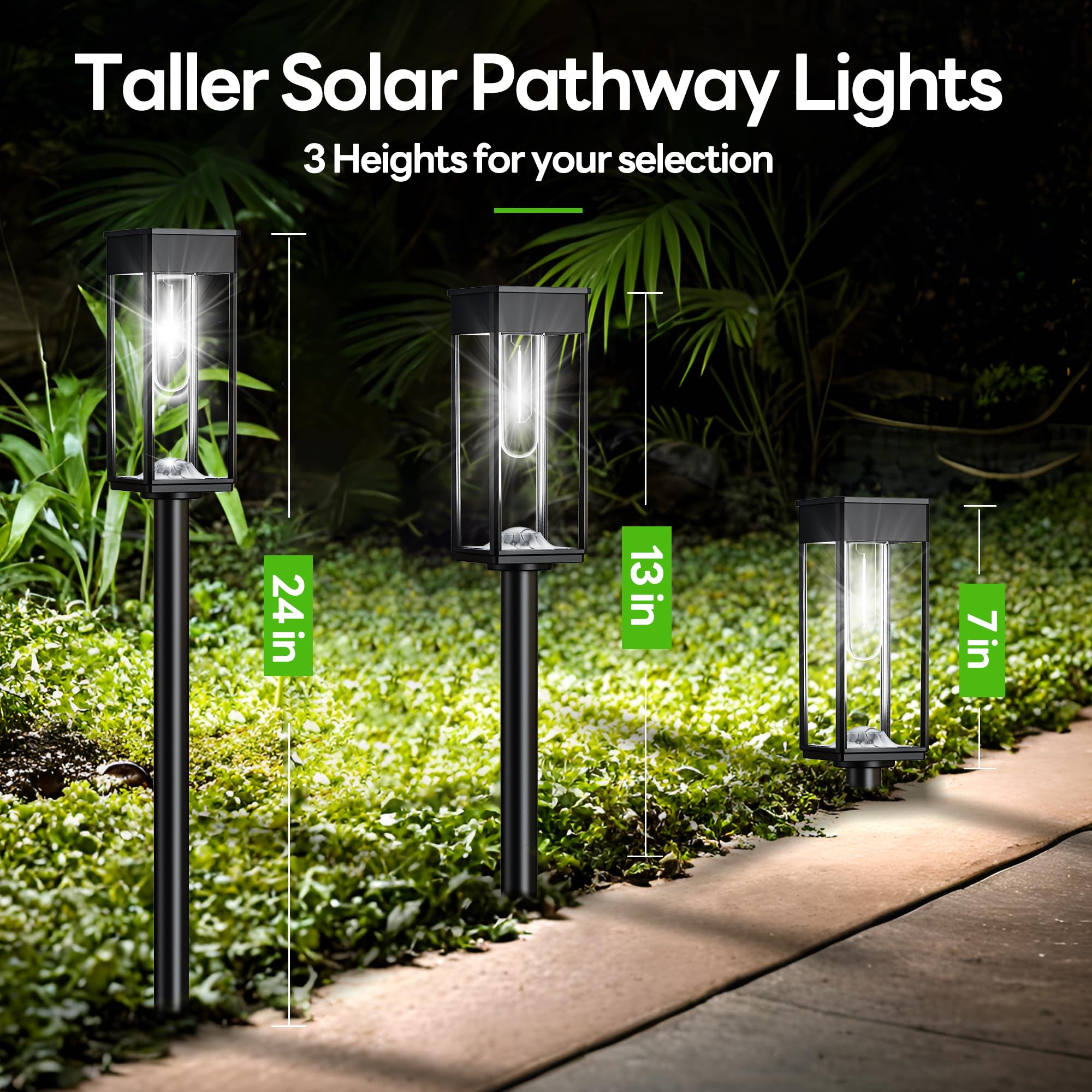 8 Pack Solar Pathway Lights Outdoor - 12Hrs Waterproof IP65 Solar Powered Walkway Lights for Yard, Garden, Sidewalk (Cool White) - Perfect for Driveways, Patios & Landscaping