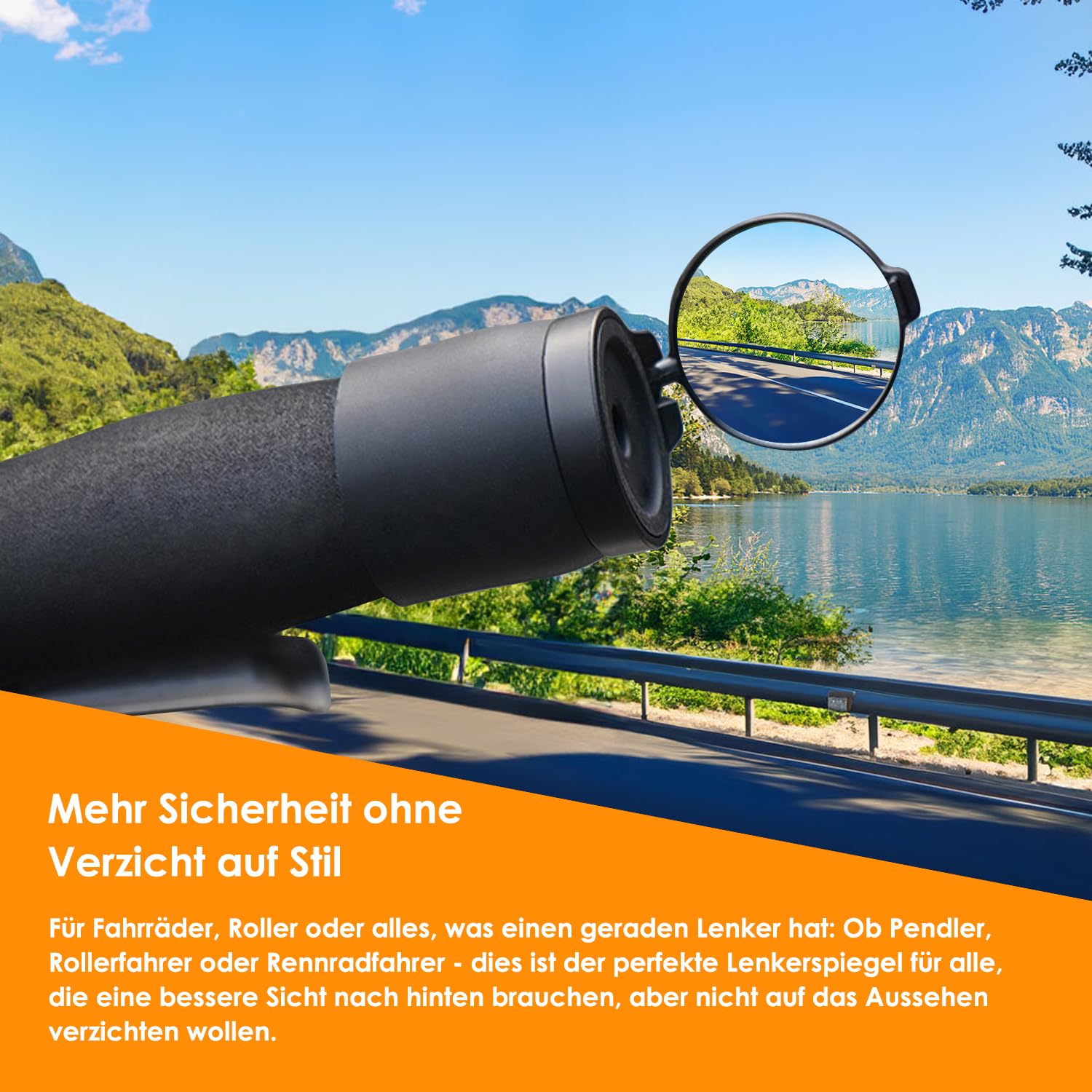 Arkham Bicycle Handlebar Mirror - Foldable 360° Rotating Rear View Mirror with Rubber Mount for Mountain & Road Bikes (Pair) - Perfect for Commuting & Trail Riding Safety