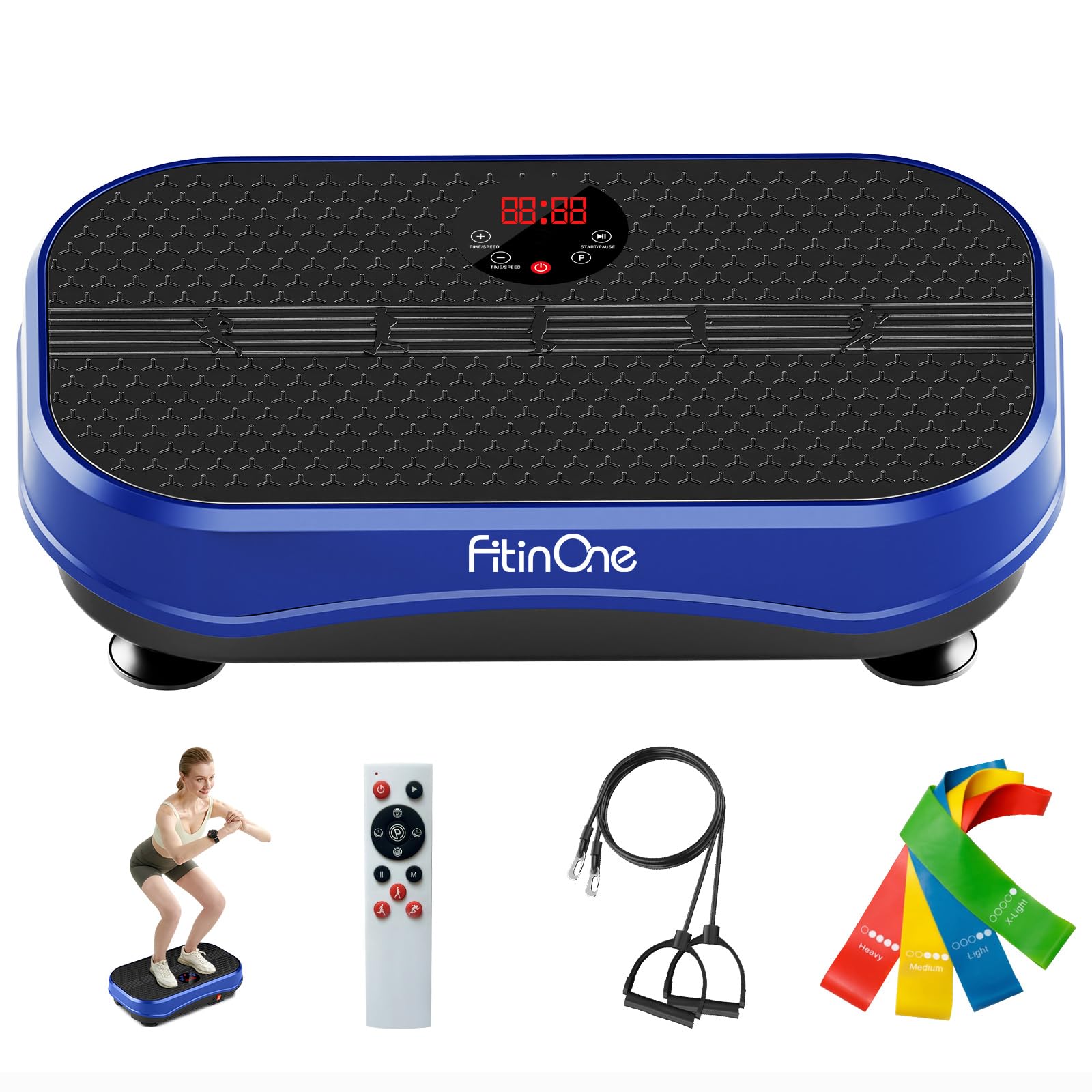 Vibration Plate Exercise Machine for Lymphatic Drainage & Full Body Workout - 330 Lbs Capacity Vibration Platform with Resistance Bands for Weight Loss & Muscle Toning - Ideal for Home Gym, Physical Therapy & Fitness Enthusiasts (Men & Women)