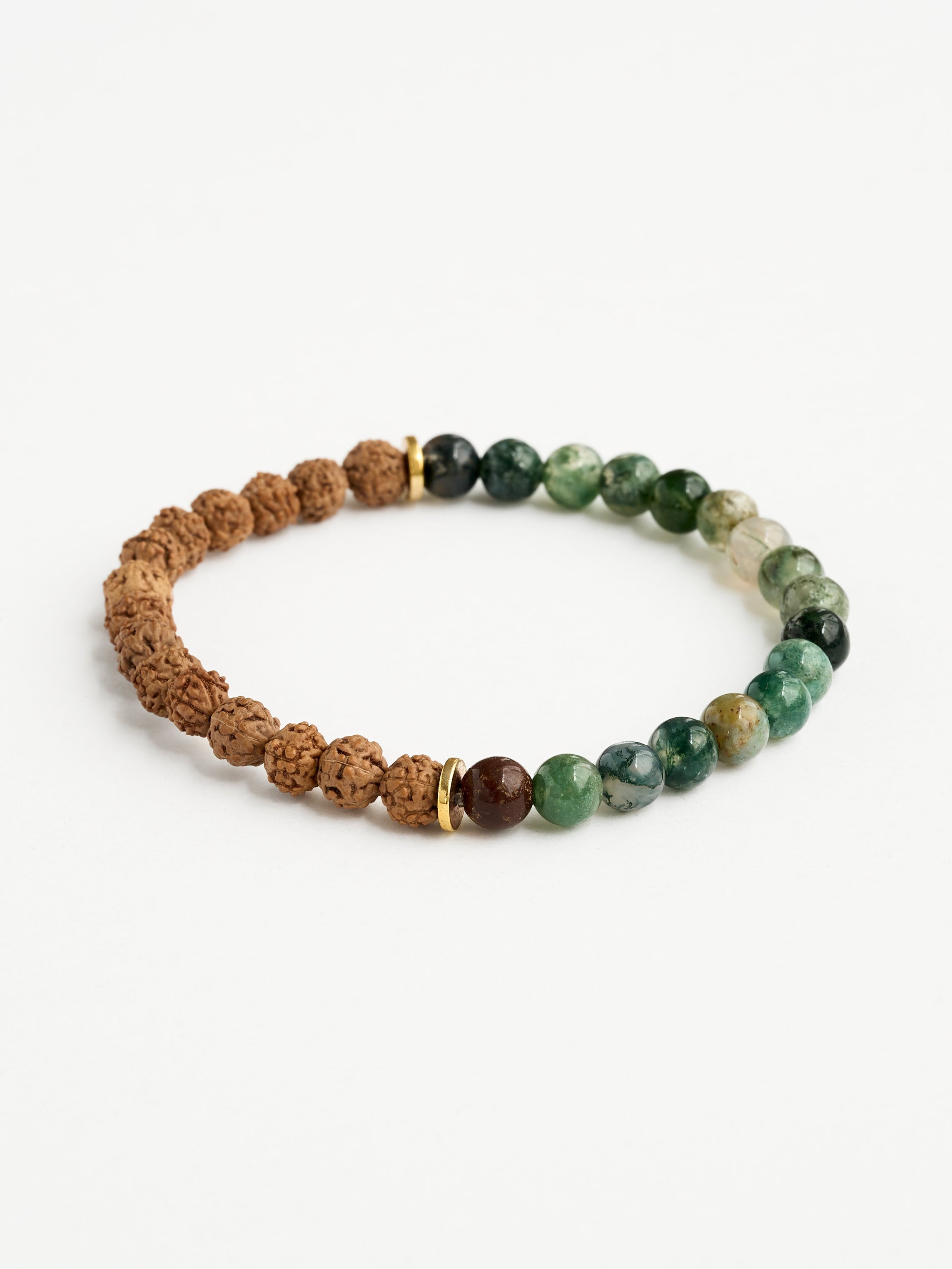 Authentic Mala Bead Bracelet - Natural Indian Agate Stone for Meditation, Yoga & Spiritual Healing | Handmade Buddhist Prayer Beads for Mindfulness & Stress Relief