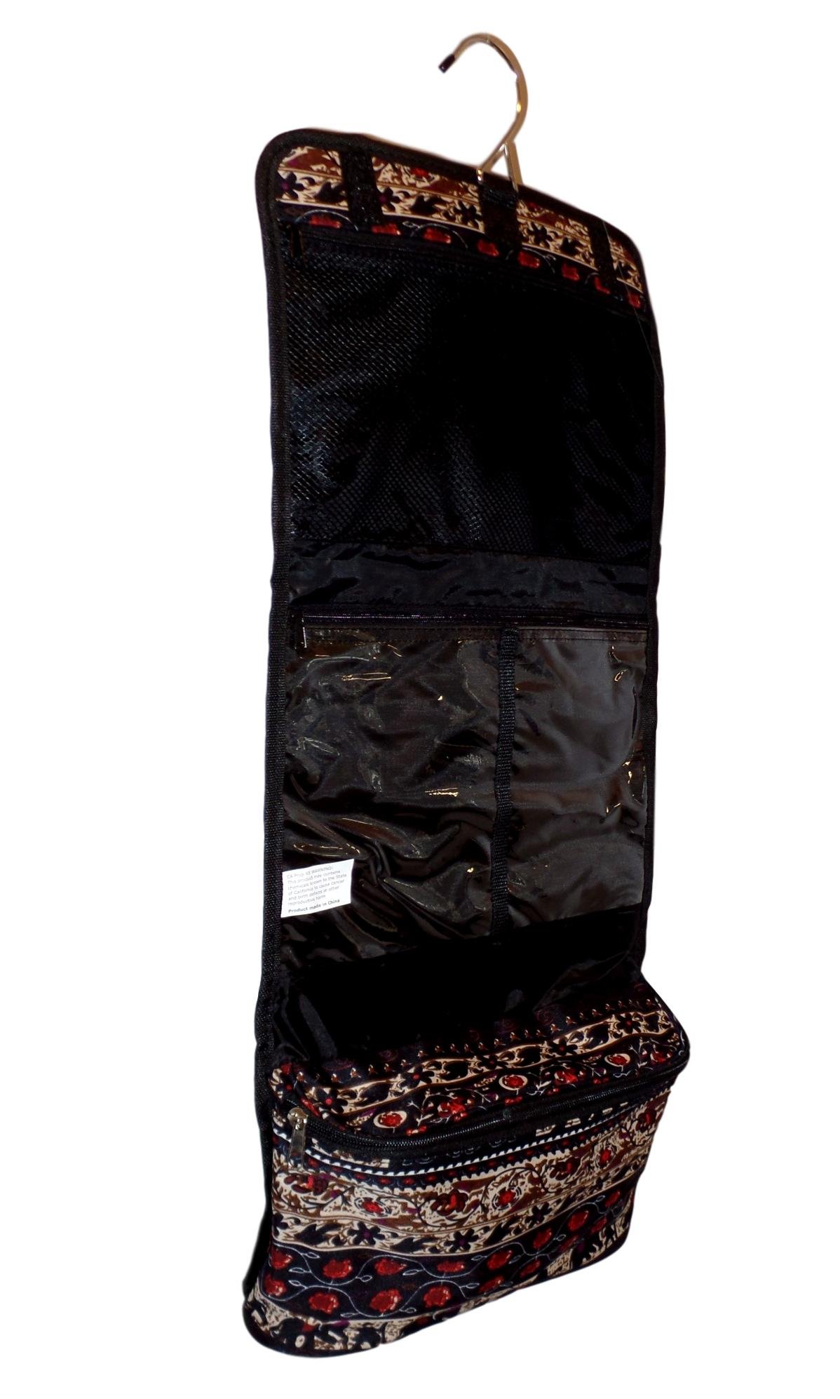 Roll-Up Hanging Toiletry Bag with Custom Embroidery - Elephant Tapestry Design for Travel Storage | Perfect Cosmetic Organizer for Bathroom, Camping & Vacation Packing