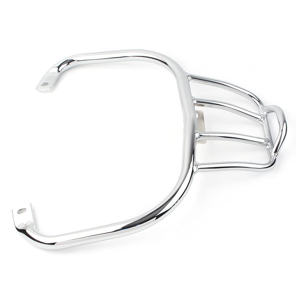 Vespa GTS300 Scooter Rear Steel Luggage Rack Bracket Assembly - Chrome Finish | Heavy-Duty Cargo Carrier for Vespa GTS 300 Motorcycle | Perfect for Commuting, Grocery Shopping & Weekend Getaways