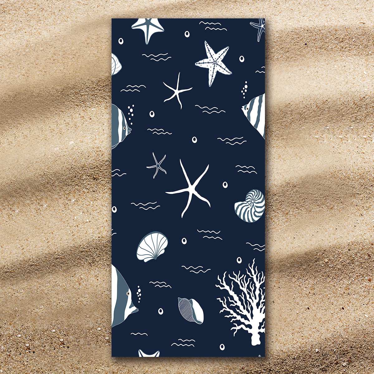 Premium Blue Ocean Extra Large Beach Towel - Soft, Absorbent & Quick-Drying for Pool, Beach, Yoga & Outdoor Activities