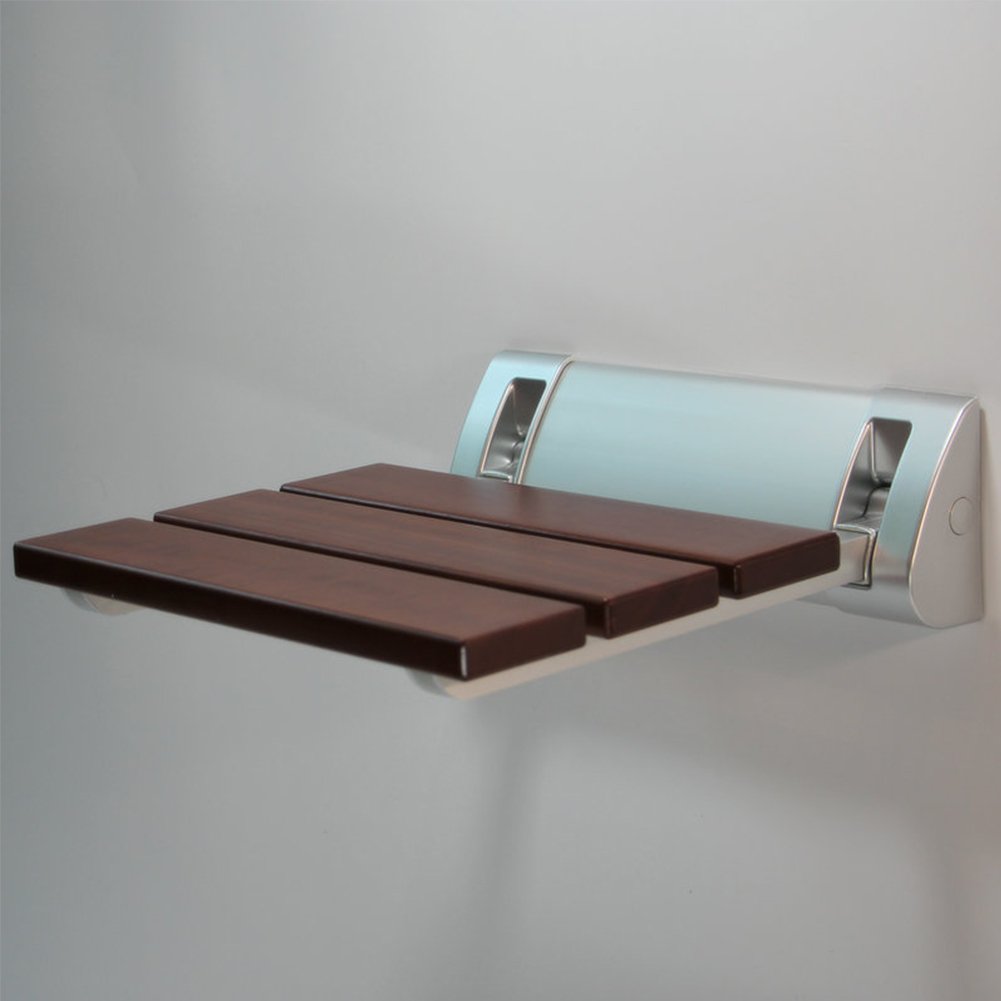 Foldable Wall-Mounted Shower Seat - Solid Wood Bathtub Safety Stool Chair with 350 lbs Weight Capacity - Perfect for Elderly, Disabled & Bathroom Safety (Non-Slip, Space-Saving Design)