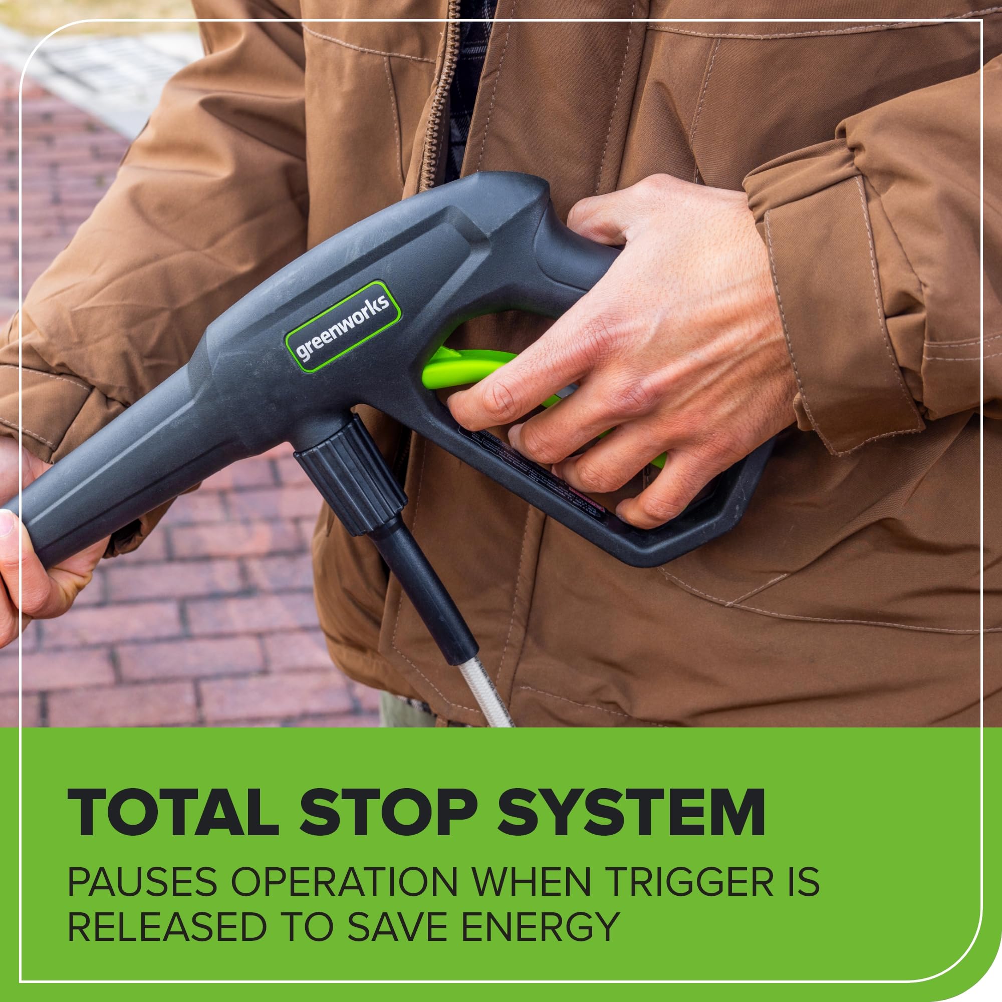 Greenworks 1900 PSI Electric Pressure Washer - 1.2 GPM, 13 Amp, Portable Power Cleaner for Cars, Driveways, Patios & Outdoor Cleaning (SGS Certified) | Ideal for Home, Garage, RV & Pool Area Maintenance