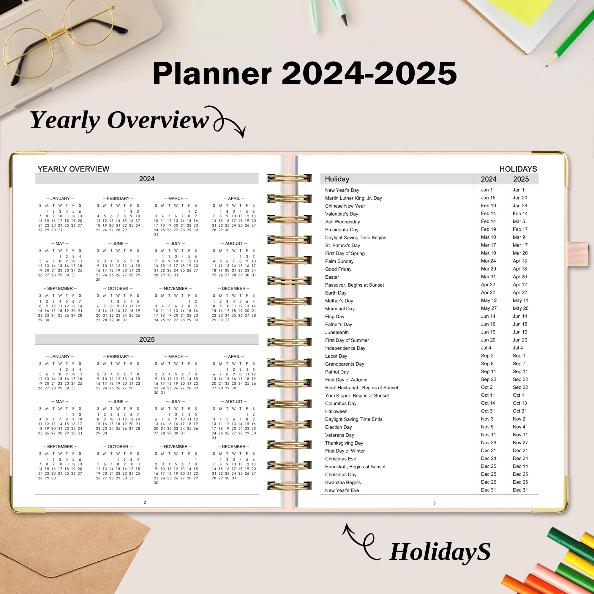 2024-2025 Academic Planner - Weekly & Monthly Teacher Planner (July 2024-June 2025) | A5 Hardcover 6.5