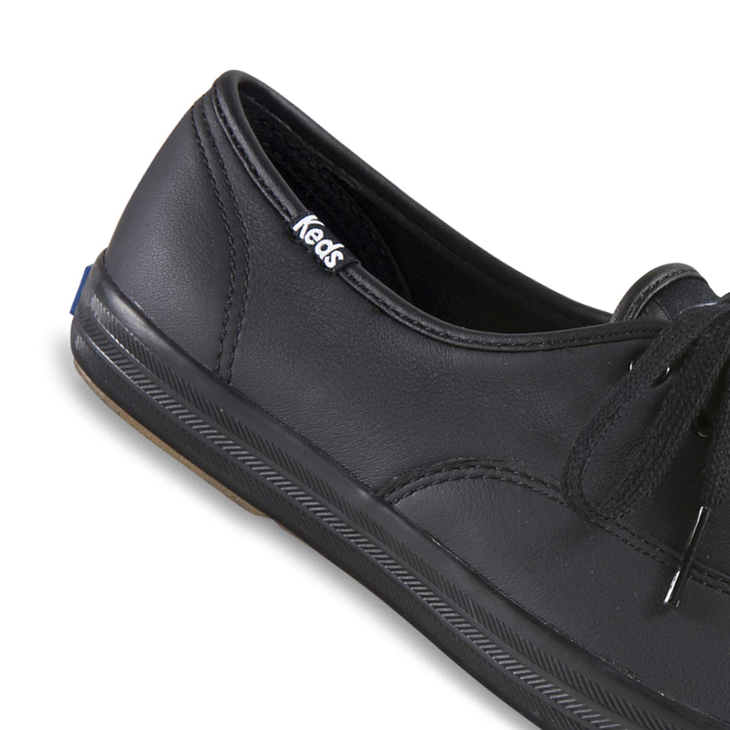 Keds Women's Champion Black Leather Wide Width Sneakers Size 13 - Comfortable Casual Shoes for Walking, Work & Everyday Wear