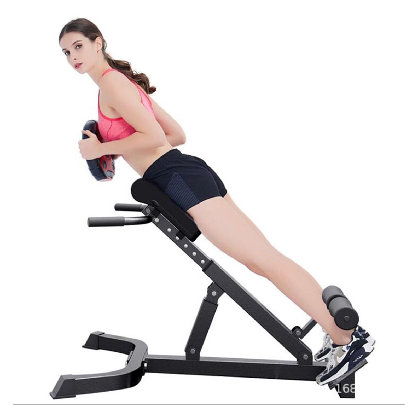 Foldable Roman Chair - Heavy Duty Adjustable Hyperextension Bench for Back & Ab Workouts - Home Gym Exercise Equipment for Core Strength Training & Fitness