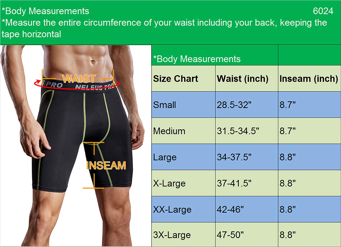 NELEUS 3-Pack Men's Compression Shorts - Moisture Wicking, Breathable & Anti-Chafing Workout Underwear for Running, Gym & Sports Activities
