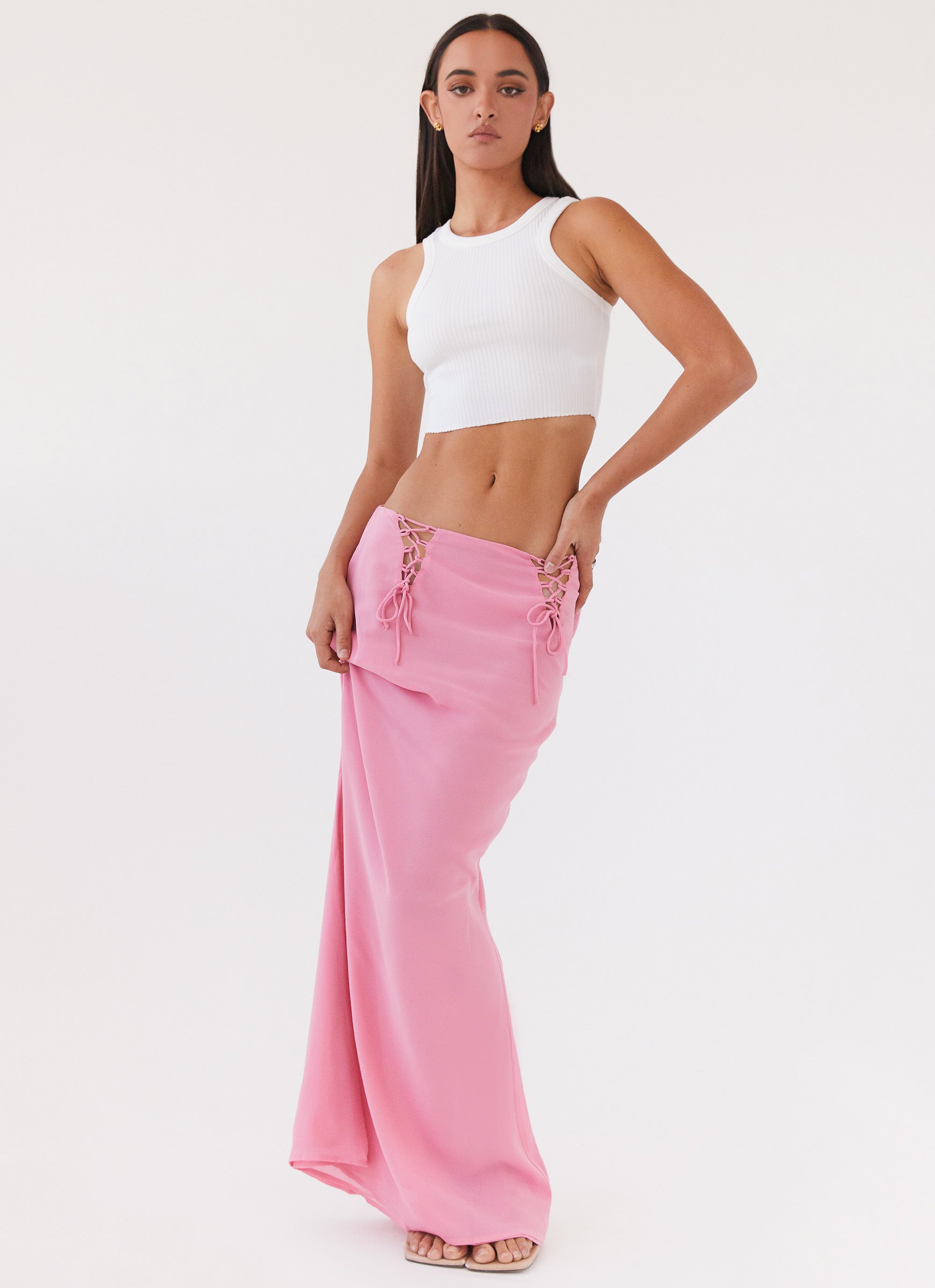 Chella Tie Up Skirt for Women - Flowy High Waist Wrap Mini Skirt in Pink | Perfect for Summer, Beach, Date Night & Casual Outfits