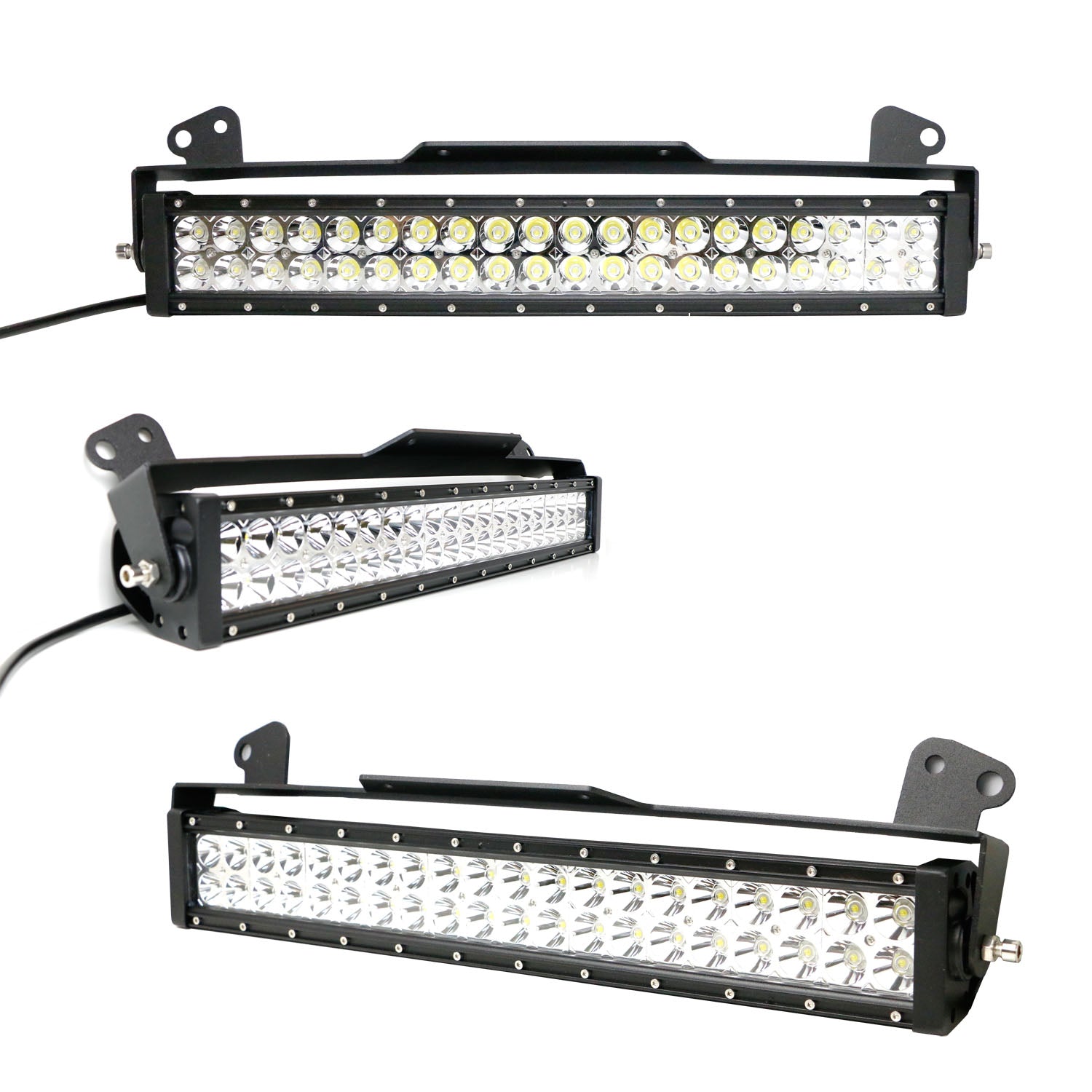 120W 20-Inch LED Light Bar with Lower Bumper Bracket & Wiring Kit - Compatible with 2011-2016 Ford F250/F350 Super Duty - Off-Road Lighting for Trucks, Jeeps & ATVs