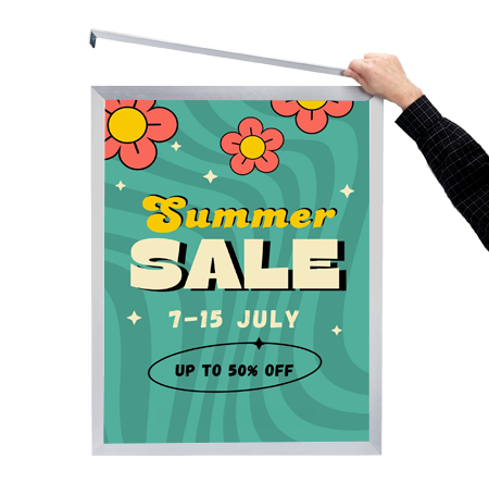 12x24 Euro Style Poster Frame - Top or Side Load Metal Sign Holder with Slide-in Design for Home, Office & Gallery Displays