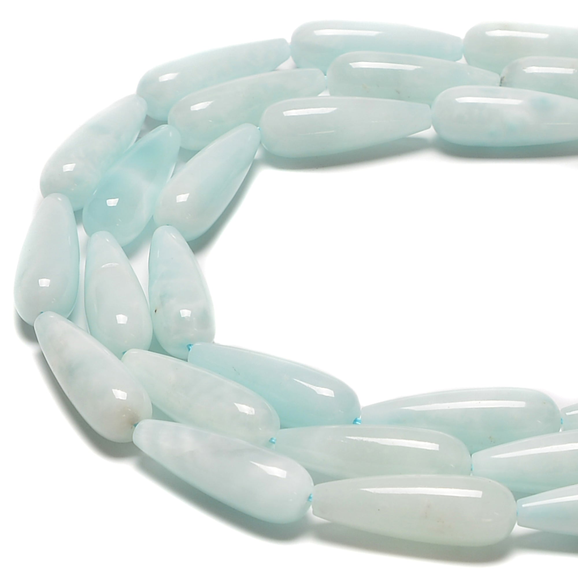 Light Blue Chatoyant Celestite Teardrop Beads 6x16mm 8x20mm 10x30mm 16 Inch Strand - Perfect for Jewelry Making, DIY Crafts & Healing Crystal Bracelets