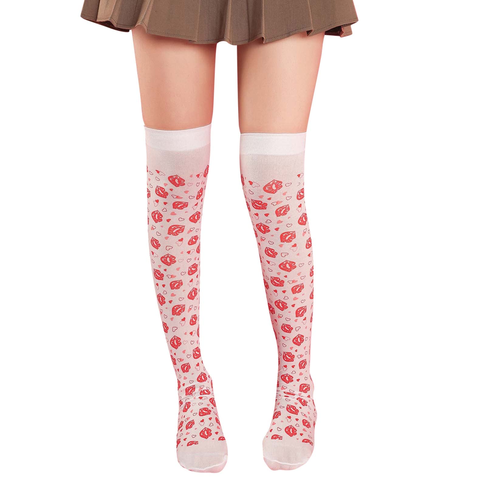 iZZZHH Red Bow Dot Knee High Socks for Women & Teens - Valentine's Day & Casual Wear