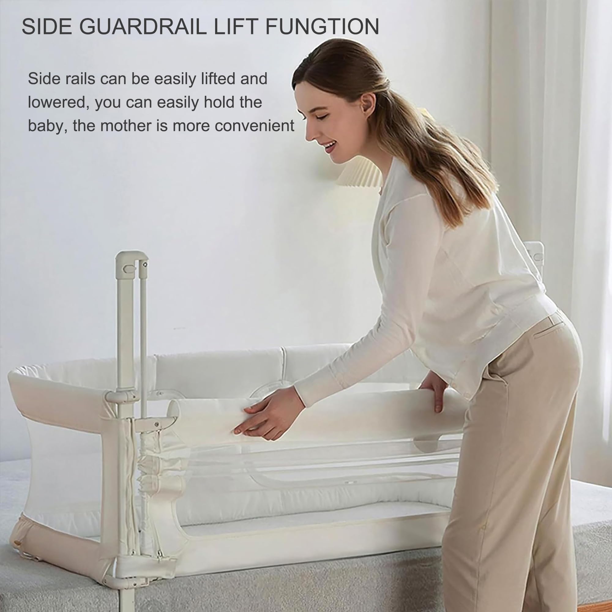 3-in-1 Baby Bassinet & Bedside Sleeper - Portable Co-Sleeping Crib with Breathable Mesh, Washable Liner & Sturdy Aluminum Frame | Safe Infant Bed for Nursery, Travel & Room Sharing