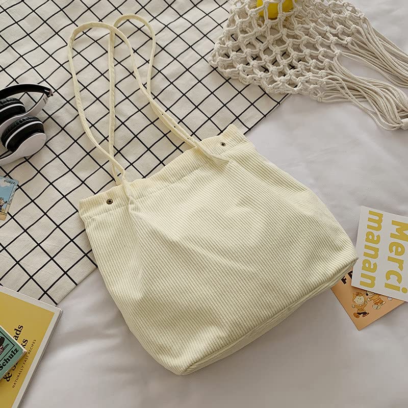 Women's Corduroy Tote & Crossbody Bag - Stylish Shoulder Bag for Daily Use