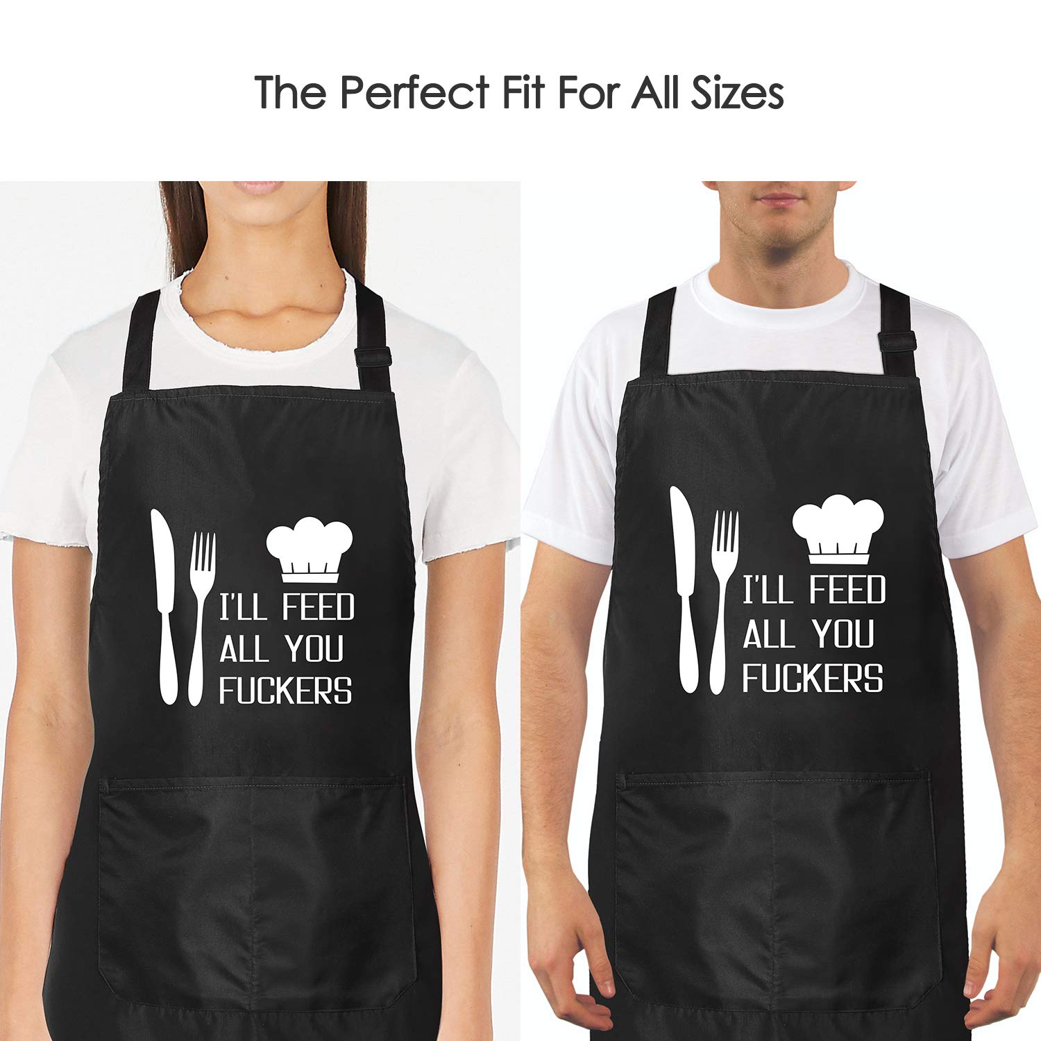 Funny BBQ Cooking Apron for Men - Best Gift for Dad, Husband, Boyfriend, Brother - Unique Birthday & Christmas Present for Men & Women - Perfect for Grilling, Baking & Kitchen Use