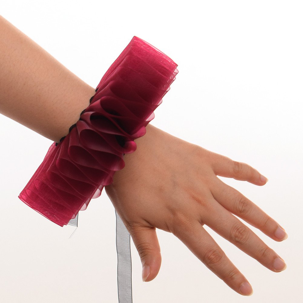 GraceArt Elizabethan Wrist Ruffles - 2-Piece Set of Elegant Ruffled Hand Cuffs for Renaissance Costumes, Historical Reenactments, and Theatrical Performances