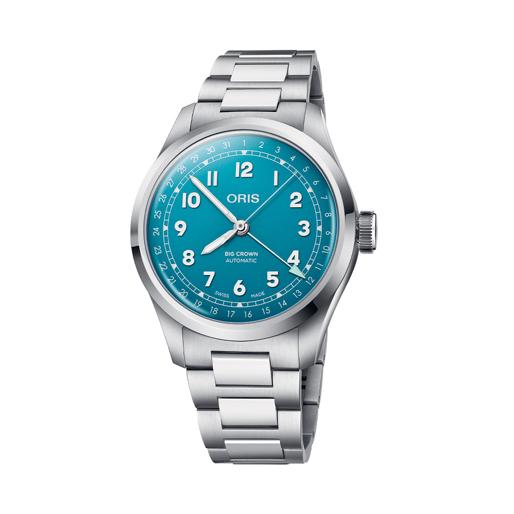 Big Crown Pointer Date 40mm Blue Dial Stainless Steel Bracelet Watch - Perfect for Business, Casual & Outdoor Activities