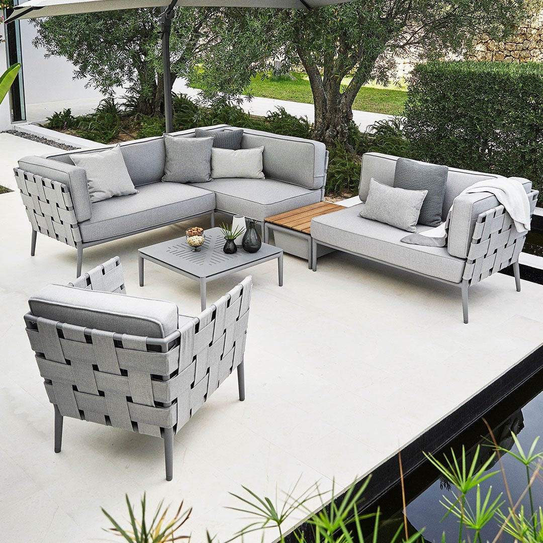 Conic Outdoor Box Table - Durable Patio Side Table for Garden, Pool, Deck & Balcony - Perfect for Drinks, Books & Decor