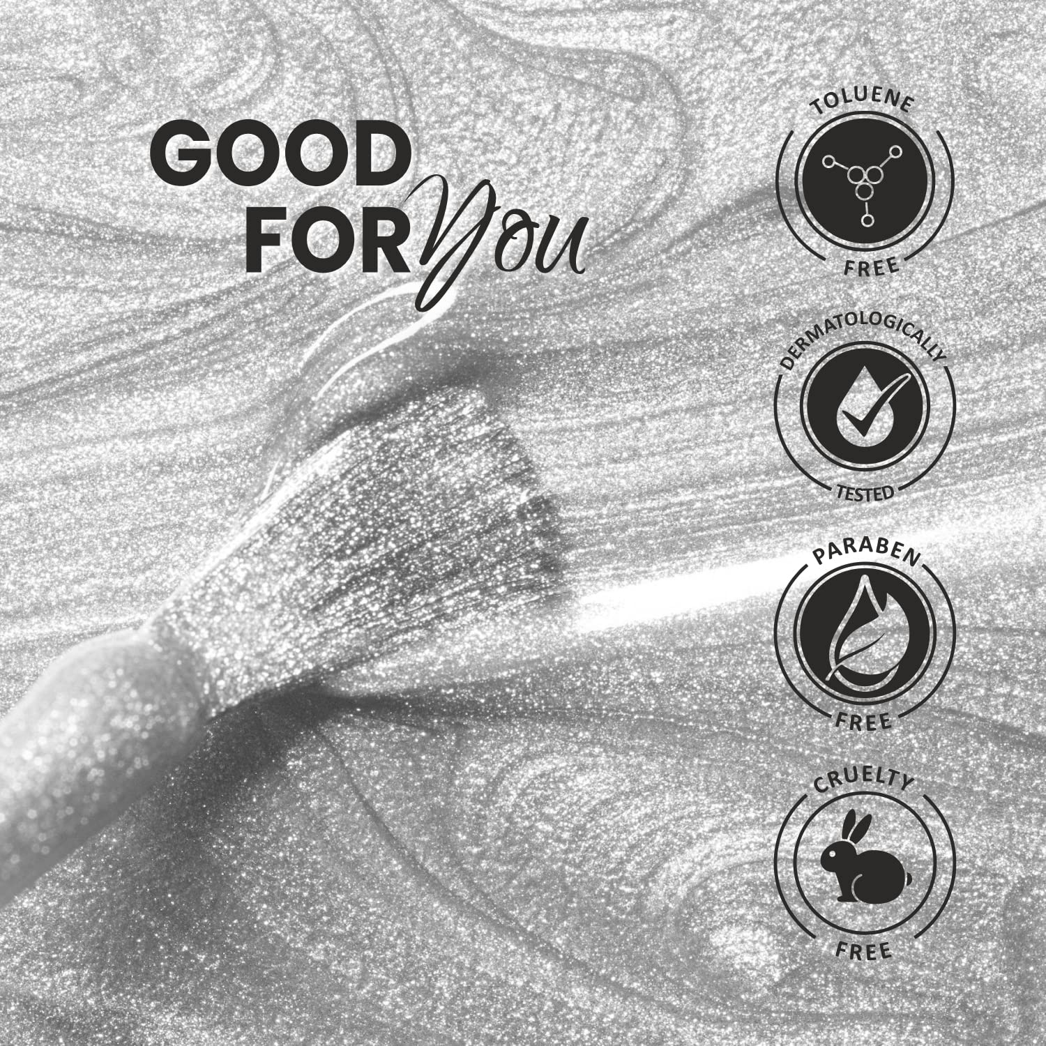 Verymiss Premium Shimmer Nail Polish - 203 Silver Shine | Long-Lasting Metallic Nail Lacquer for Women | Perfect for Parties, Weddings & Special Occasions