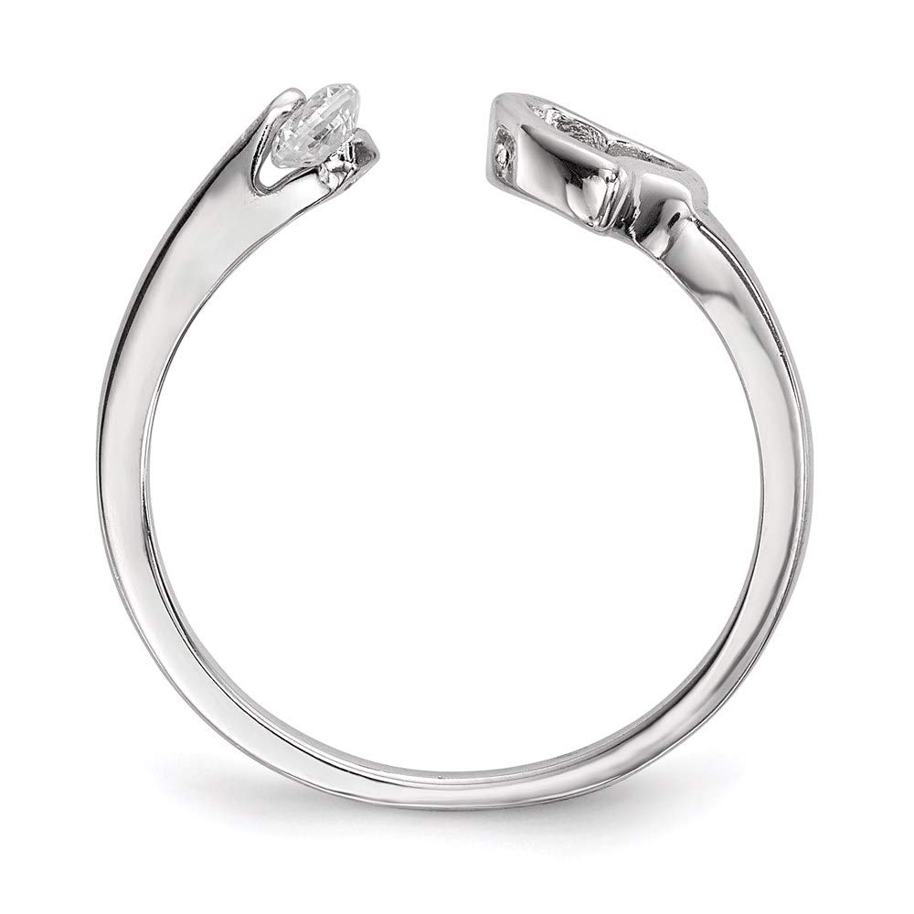 925 Sterling Silver Open Heart Cubic Zirconia Ring for Women - Elegant Fine Jewelry Gift for Her - Perfect for Anniversaries, Valentine's Day & Special Occasions