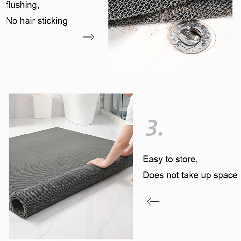 Non-Slip Bath Mat - Large 90x100cm Green for Shower & Toilet Safety