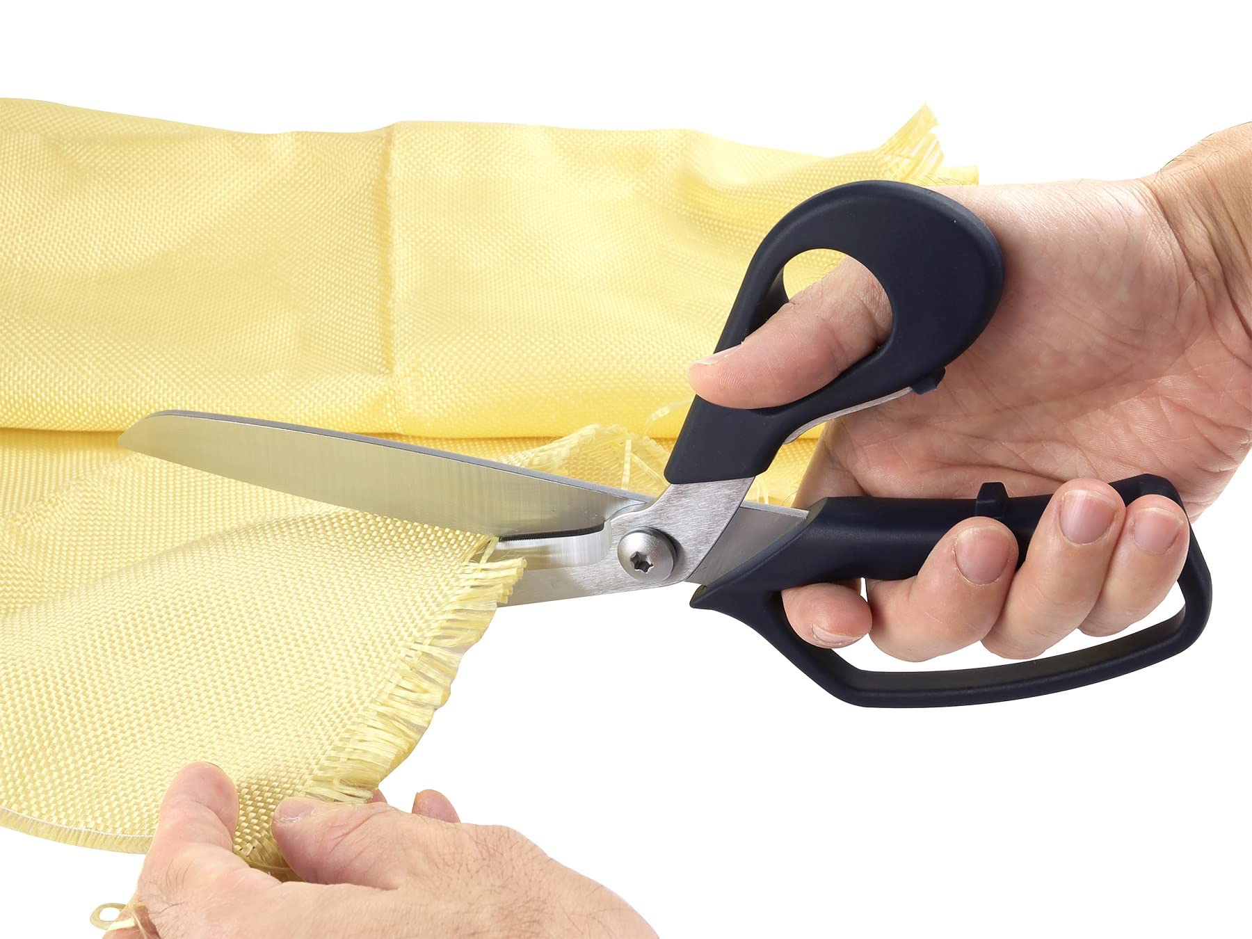 Ascend Tools 11-Inch Carbon Steel Shears - Heavy Duty Scissors for Cutting Kevlar, Dyneema, Vectran & Composite Materials - Perfect for Marine, Aerospace & Industrial Applications