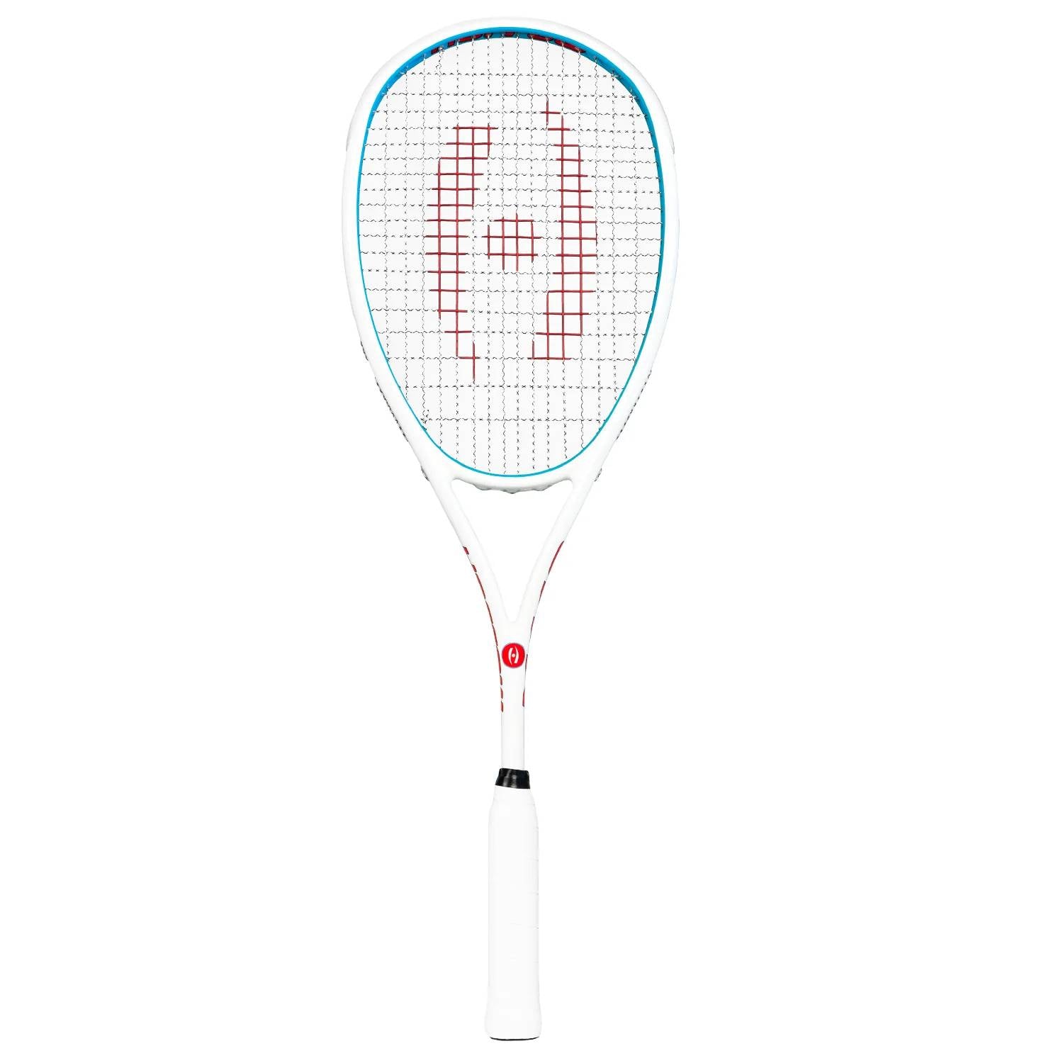 Harrow M 140 Squash Racket - Premium Demo Rental (White/Red/Blue) | Lightweight & Durable for Competitive Play & Training | Perfect for Club Players & Beginners