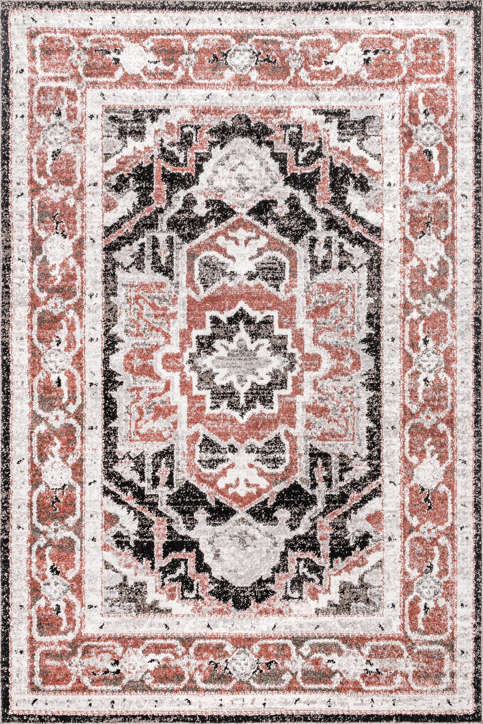 Danielle Bordered Geometric Area Rug in Beige - Perfect for Living Room, Bedroom or Office Decor