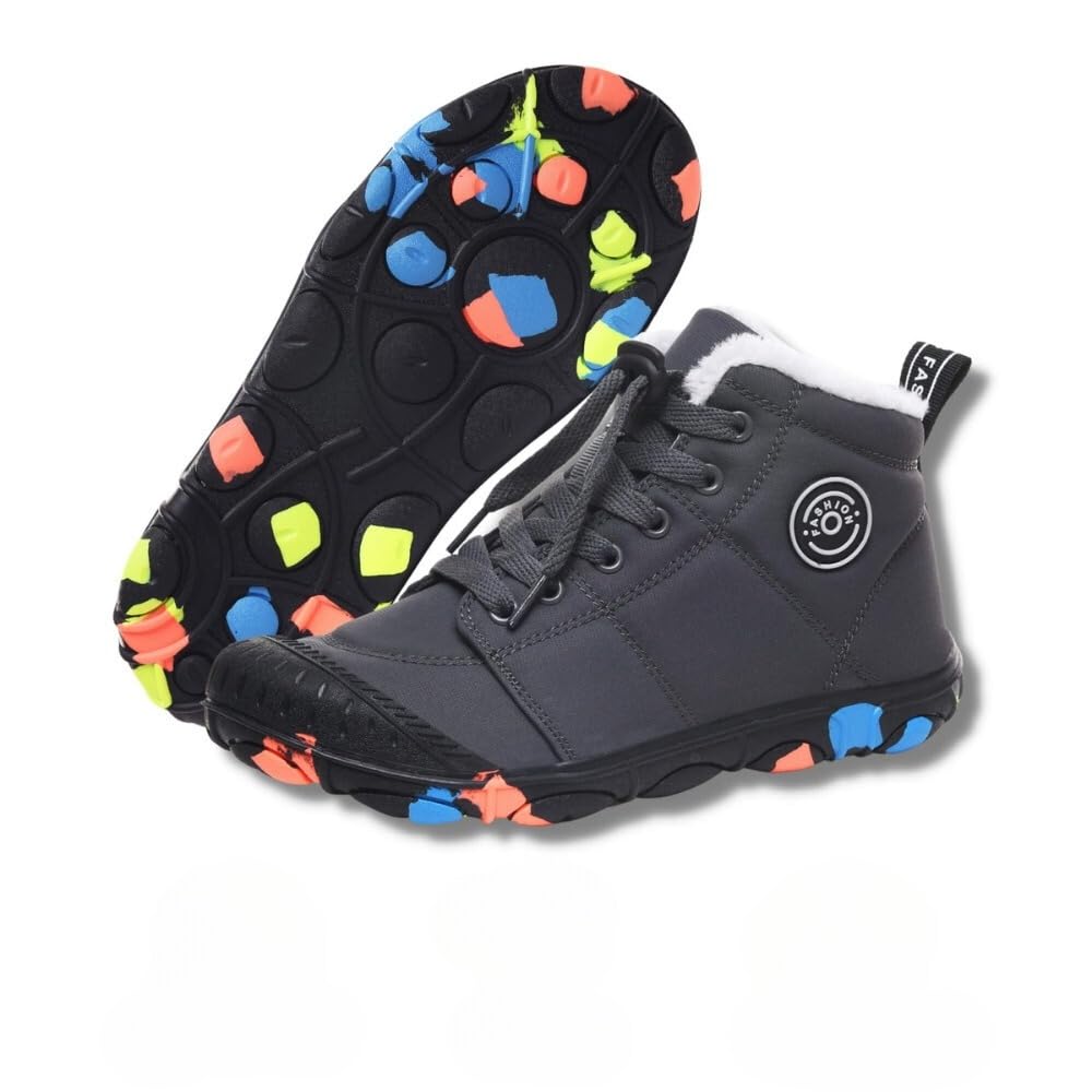 Waterproof Barefoot Winter Shoes for Kids - Lightweight & Flexible Hiking Boots for Outdoor Adventures - Perfect for Snow, Trail Running & Cold Weather Play