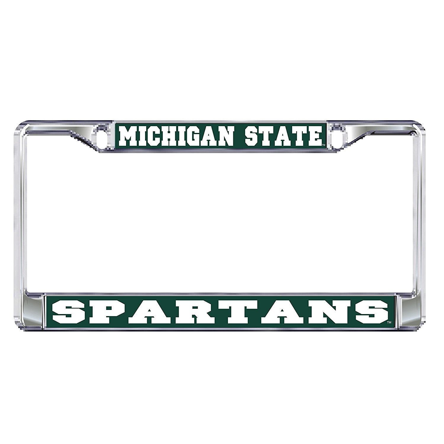 Michigan State Spartans NCAA Chrome License Plate Frame - Show Your Team Spirit on Car, Truck, or Tailgate