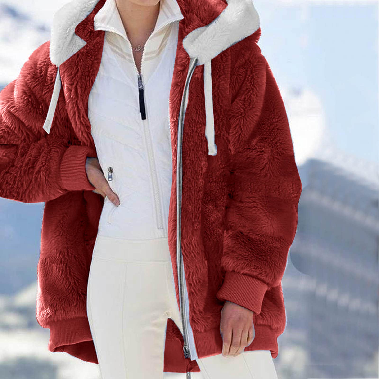 Women's Pink Zip Up Fleece Hoodie - Soft Fall Jacket with Hood for Teen Girls | Aesthetic Streetwear | Affordable Under $5 | Perfect for Casual Outfits, School, and Cozy Layering
