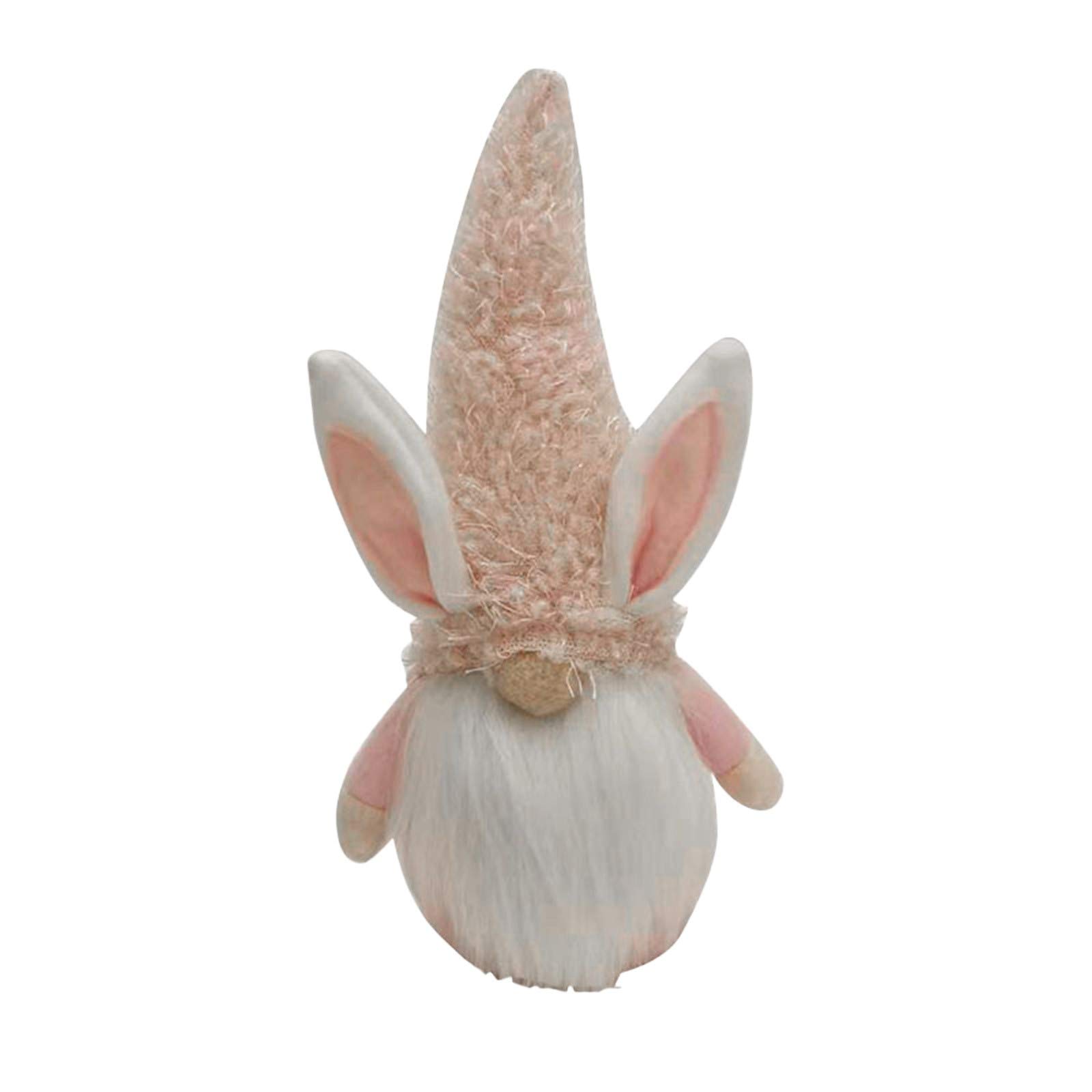 Easter Bunny Doll Faceless Cute Ornament - Cartoon Home Decor & Solar Gnome Lights for Garden, Easter Party, Spring Festival Decorations