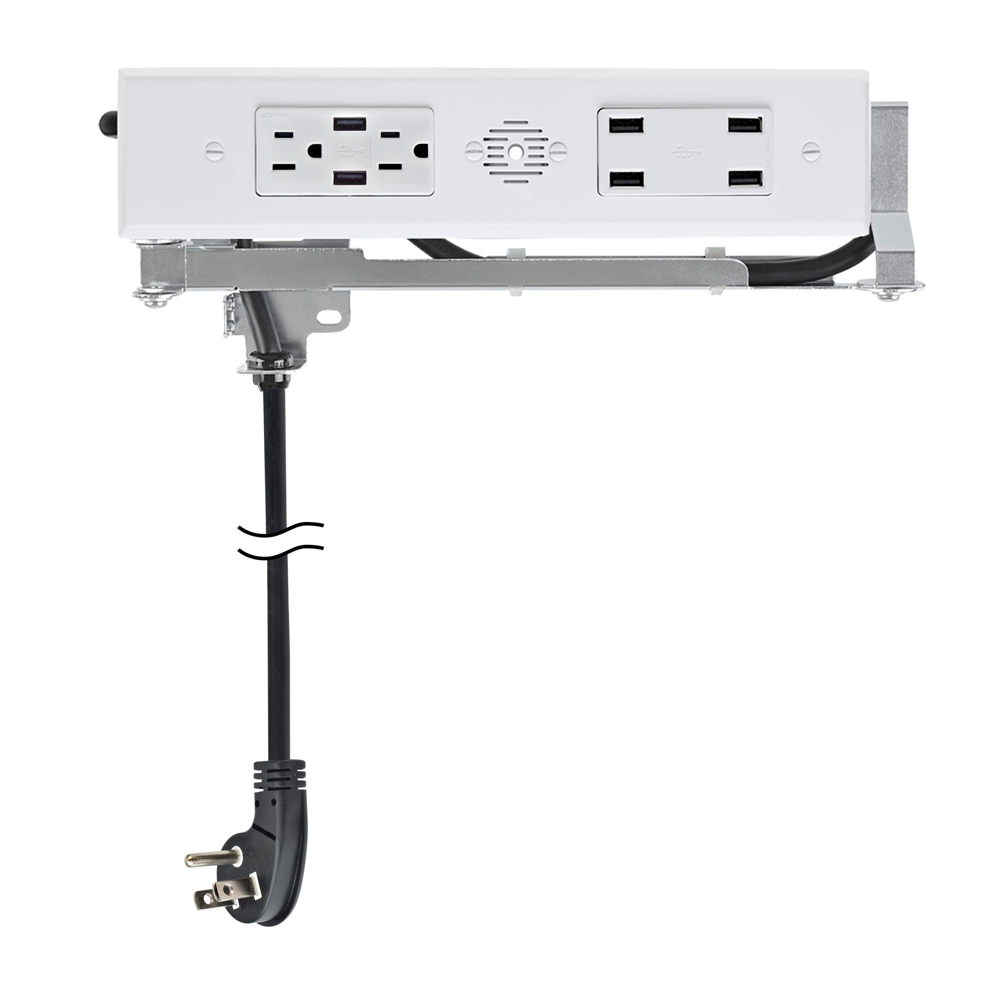 Docking Drawer Blade Duo In-Drawer Outlet with Integrated Safety Shutoff - 6 USB-A Ports & 2 15 Amp AC Outlets - White | Perfect for Kitchen, Office & Bedroom Organization