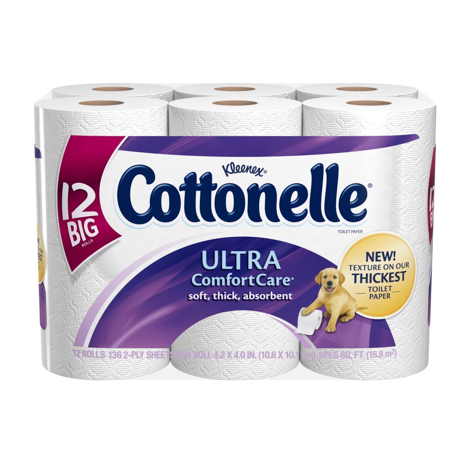 Cottonelle Ultra Comfort Care Toilet Paper - 48 Rolls (12 Rolls x 4 Packs) | Soft & Strong Bath Tissue for Home, Office & Travel Use