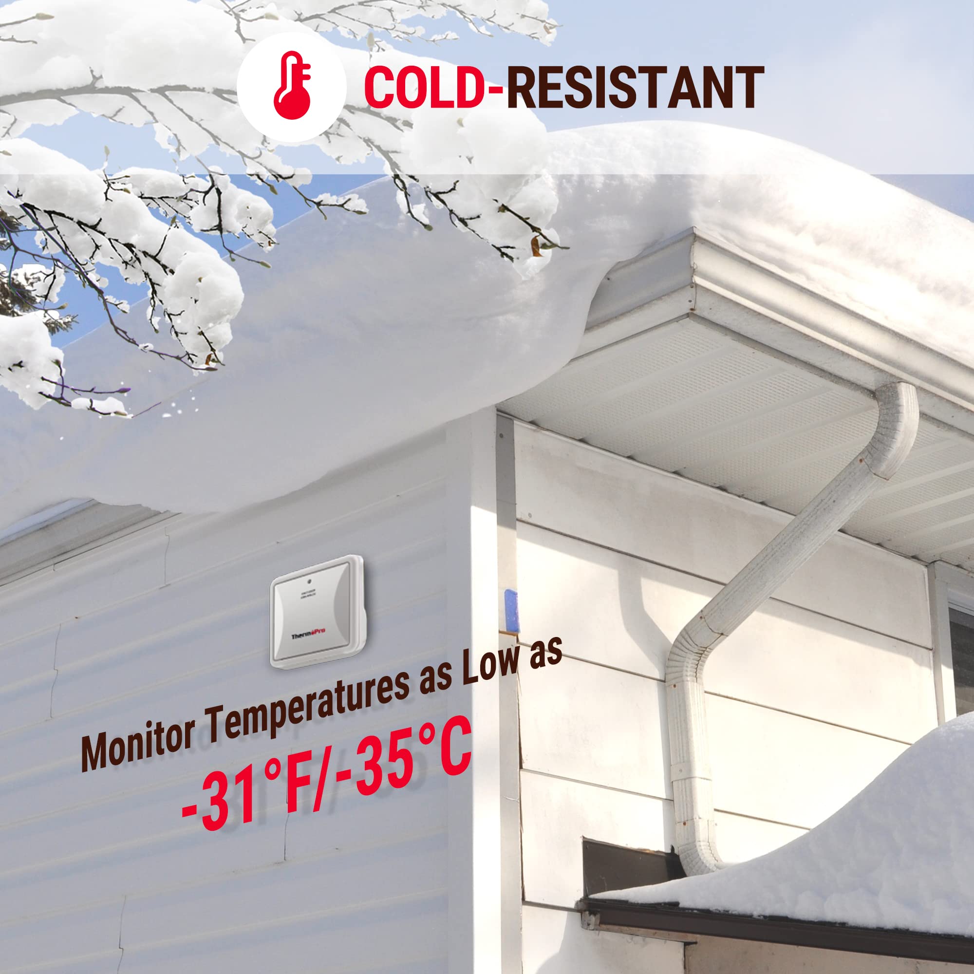 ThermoPro Wireless Indoor Outdoor Thermometer & Hygrometer - 500ft Range Remote Temperature Monitor with Cold-Resistant Sensor for Home, Patio, Greenhouse - Perfect for Weather Monitoring, Gardening, and HVAC Maintenance