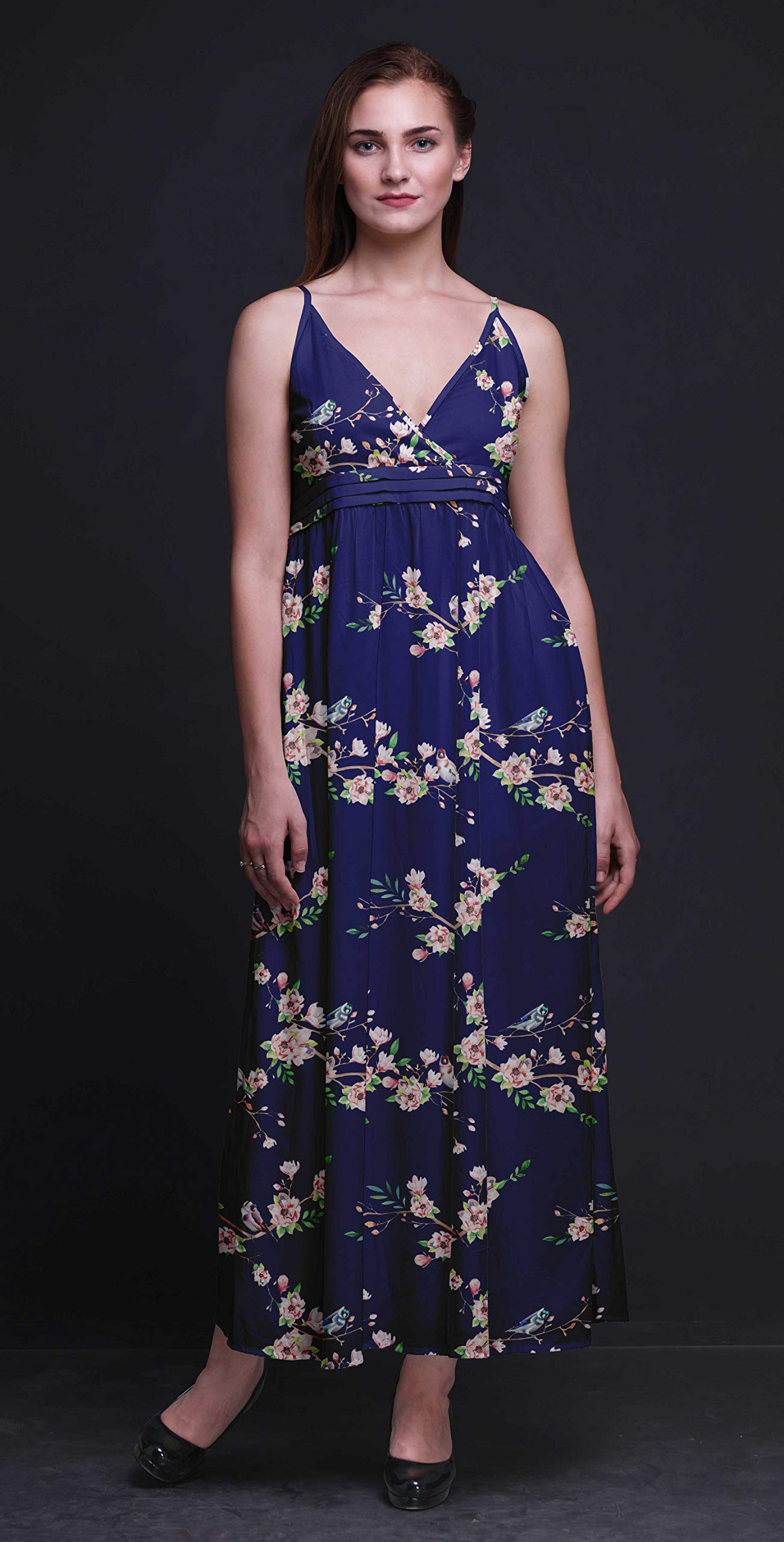 Bimba Women's Printed Sleeveless Bohemian Maxi Dress - Flowy Strappy Beach Cover Up for Summer Vacations, Pool Parties & Tropical Getaways