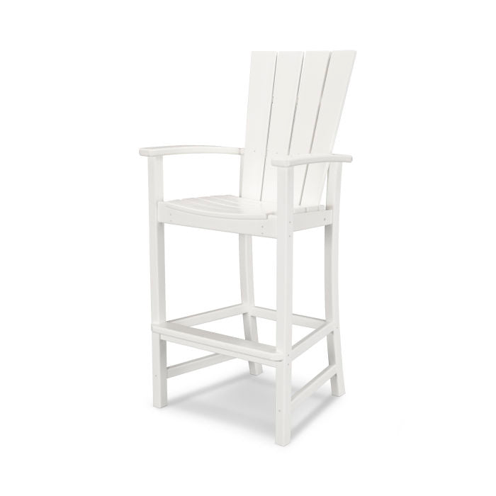 POLYWOOD Quattro Adirondack Bar Chair - Outdoor Patio Furniture, All-Weather Resin Wicker Bar Stool for Deck, Poolside, Garden & Backyard Relaxation