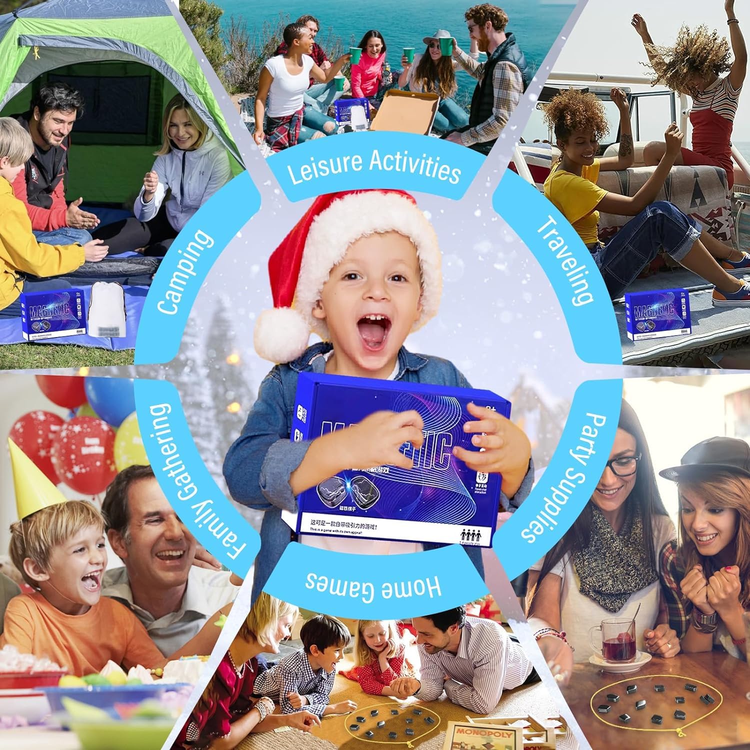 2024 Magnetic Board Game for Kids & Adults - Multiplayer Strategy Game with Magnetic Stones & Beads | Fun Family Tabletop Game for Parties, Travel & Indoor Activities