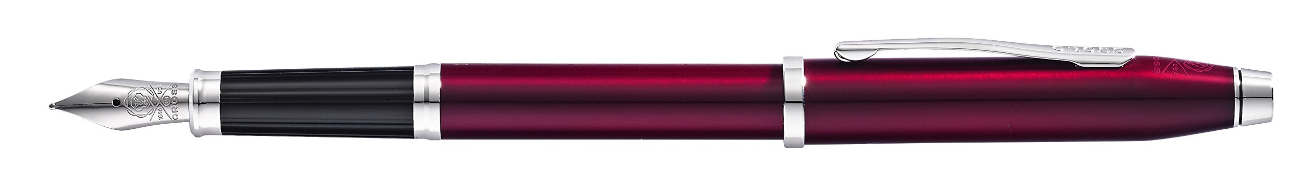 Cross Century II Refillable Fountain Pen with Medium Nib - Translucent Plum Lacquer Finish, Luxury Gift Box Included | Premium Writing Instrument for Business, Calligraphy & Gift Giving