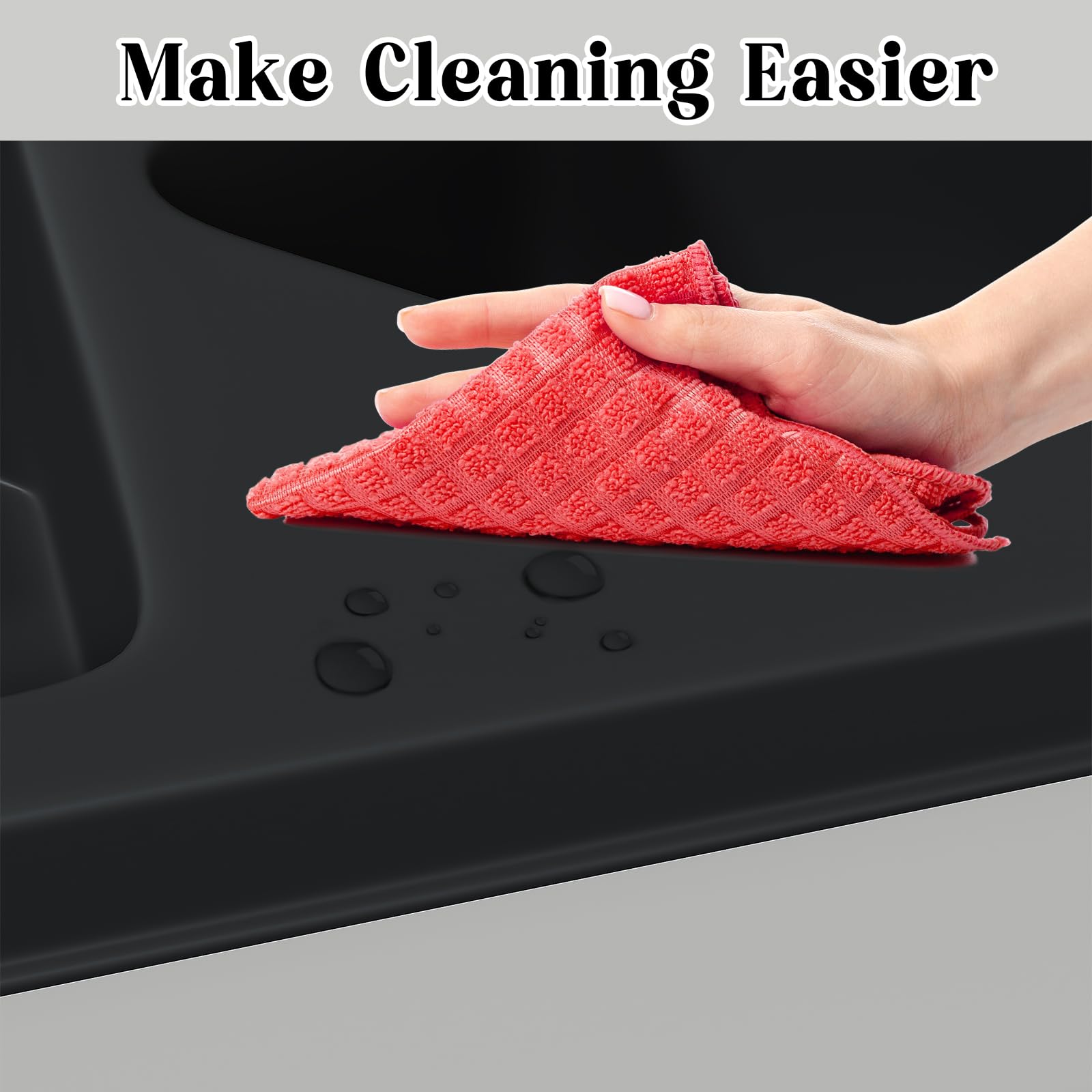 Rotatable Couch Caddy with Phone Holder - Sofa & Bed Cup Holder Tray Organizer - Waterproof Drink Holder for Beverages, Snacks & Remote Control - Perfect for Living Room, Bedroom & Home Theater (Black)