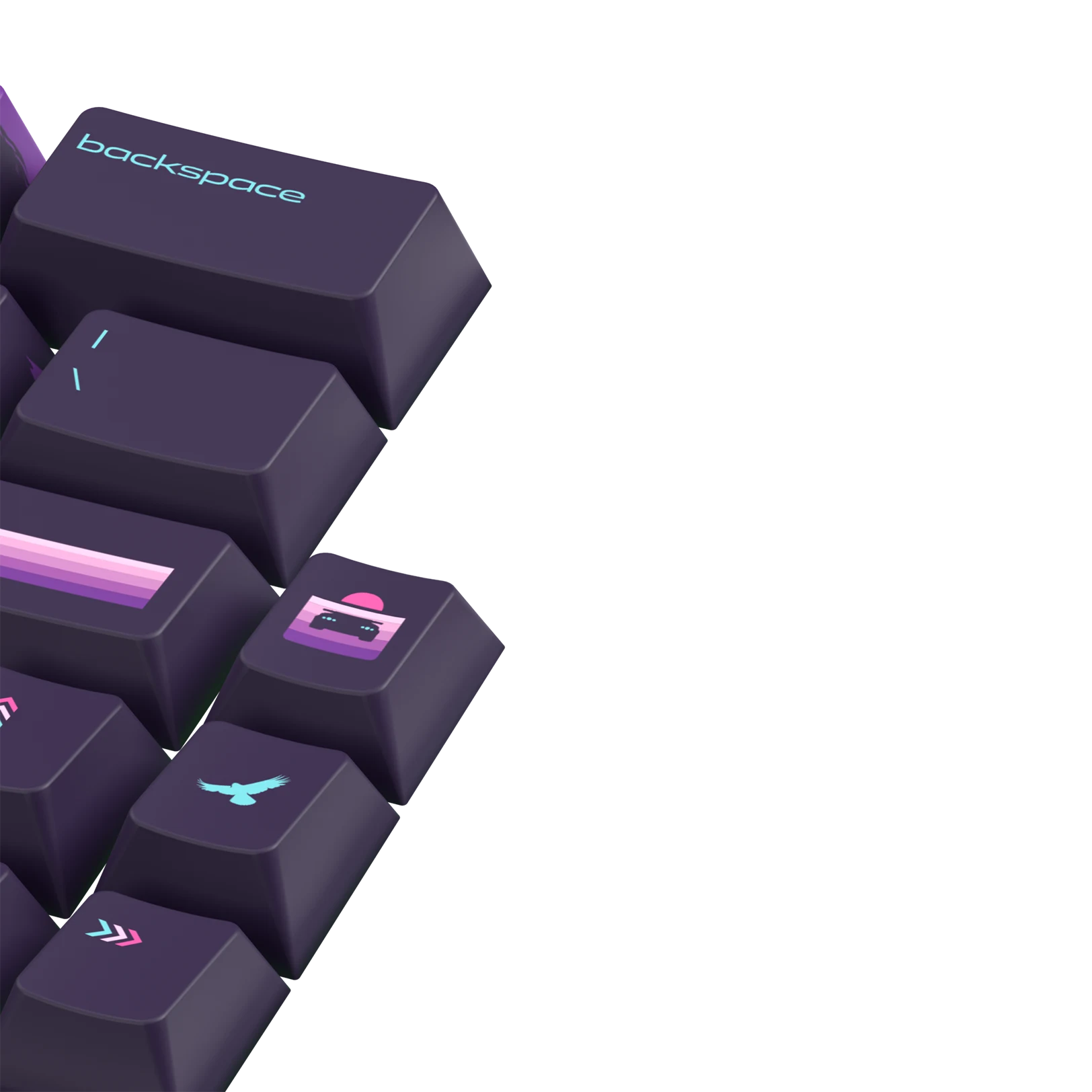Limited Edition Synth Sunset Keycaps - Custom Mechanical Keyboard Keycaps for Gaming & Typing - Perfect for PC, Mac, and Laptop Keyboards