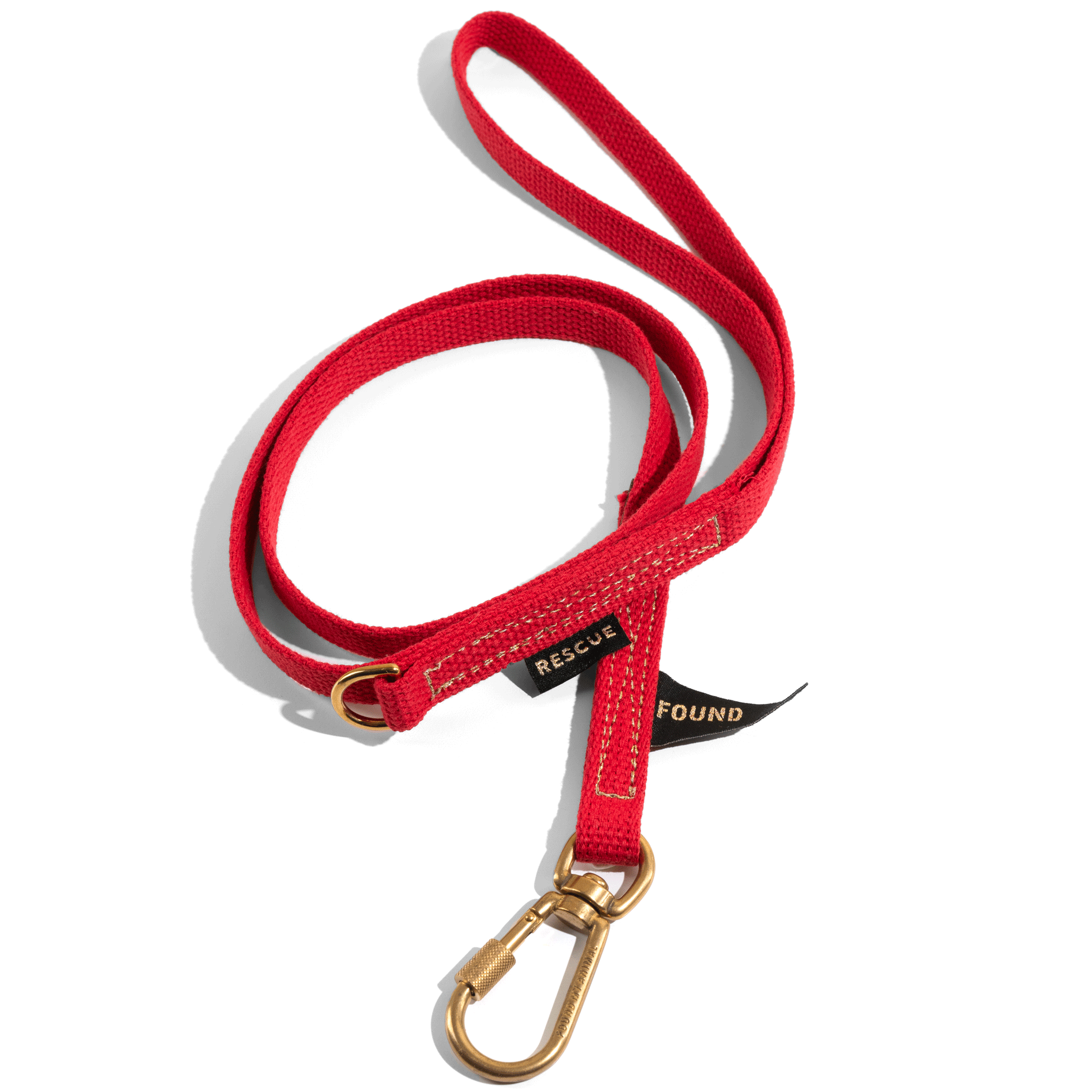 Found My Animal Red Hand-Dyed Flat Dog Leash - Durable & Stylish for Walking, Training & Outdoor Adventures
